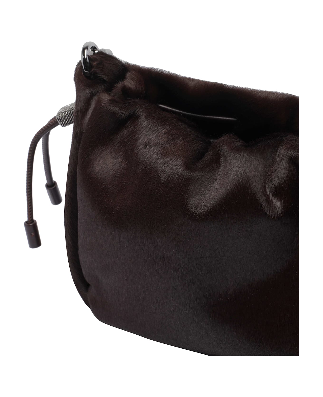 Brunello Cucinelli Calf Hair Mellow Bucket Bag - Brown