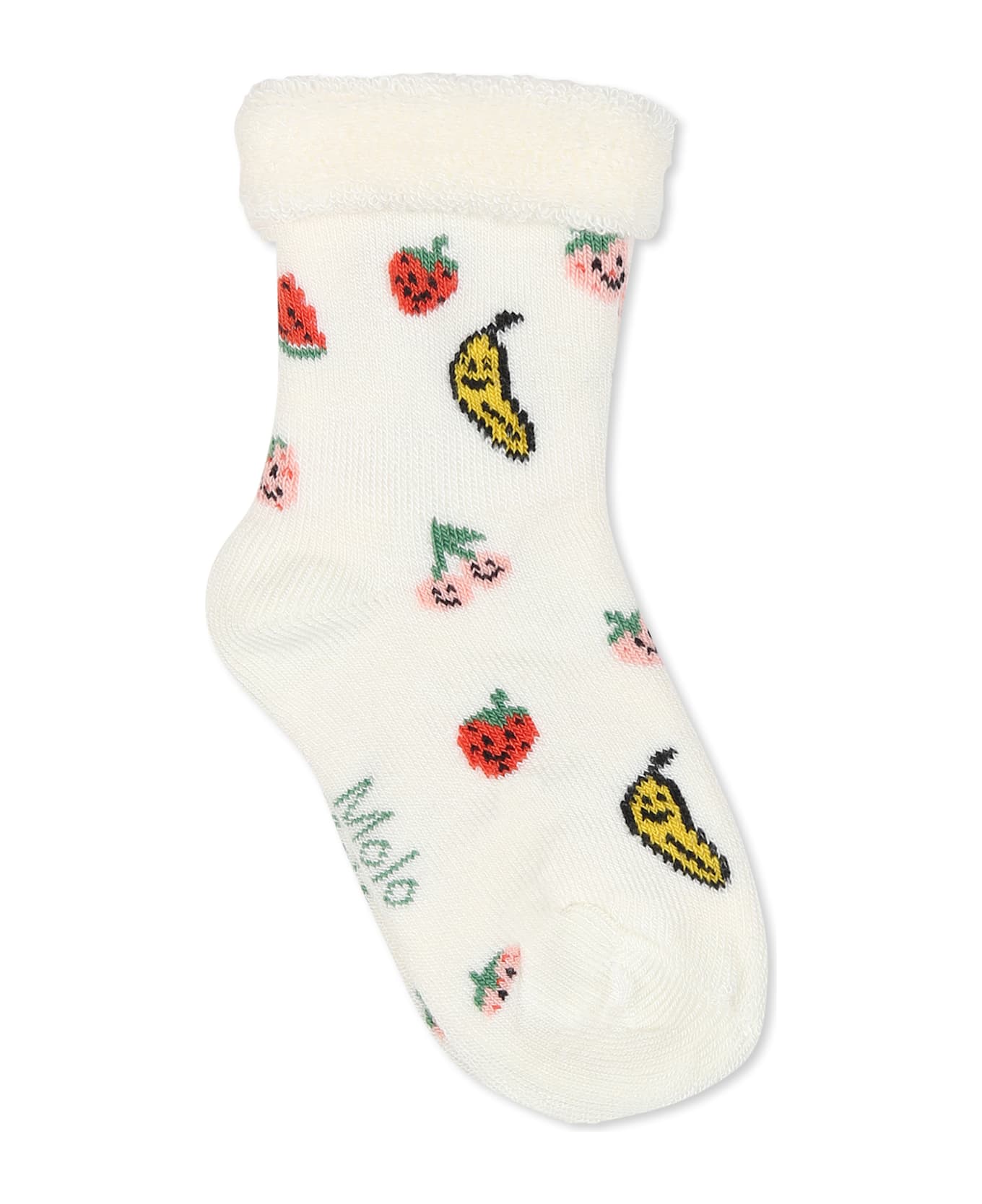 Molo Multicolor Terry Socks Set For Babykids With Smiley And Fruits - Multicolor