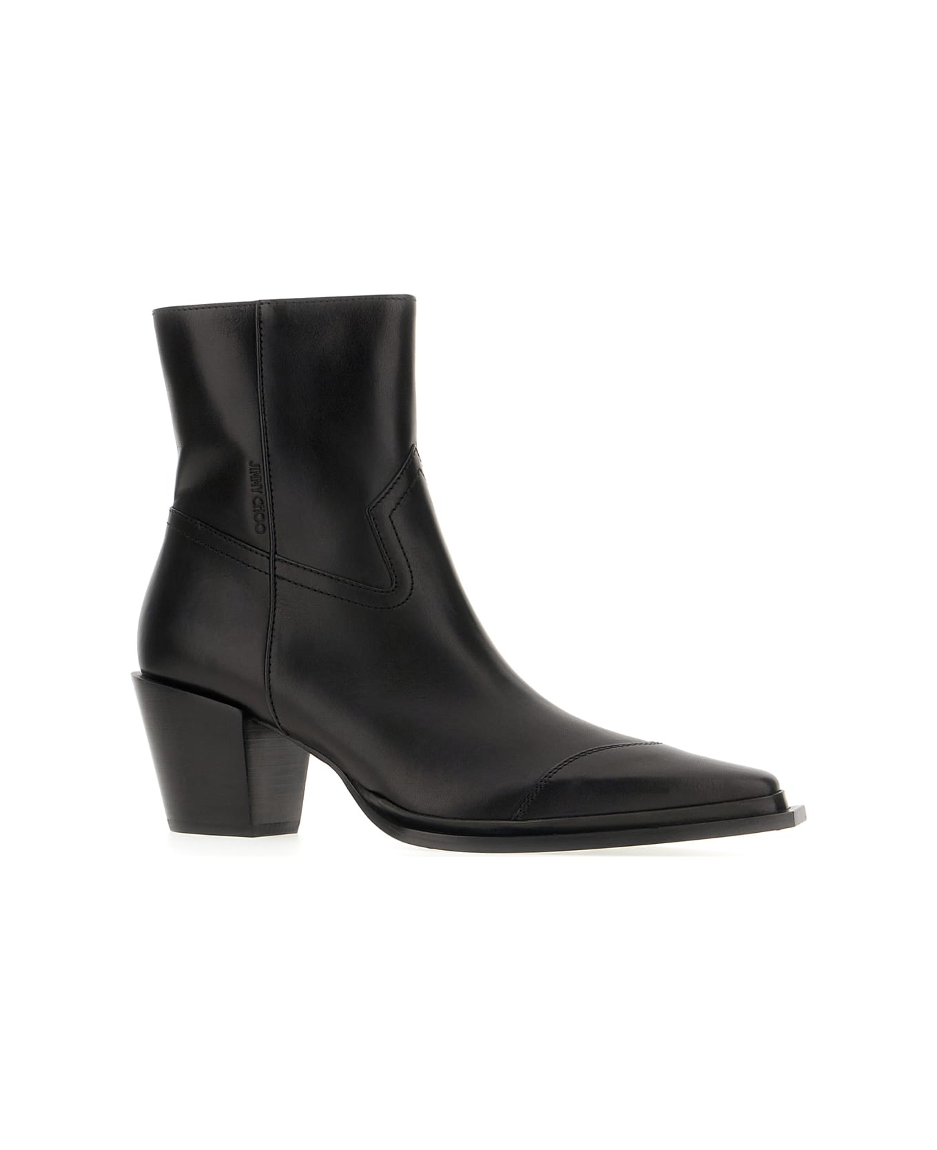 Jimmy Choo Black Leather Cece Ab Ankle Boots - BLACK