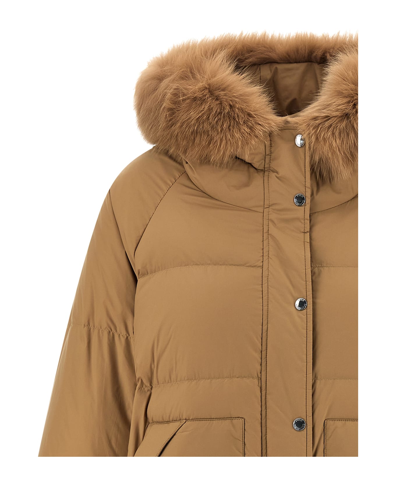 Salomon Fur Insert Down Jacket - Beige