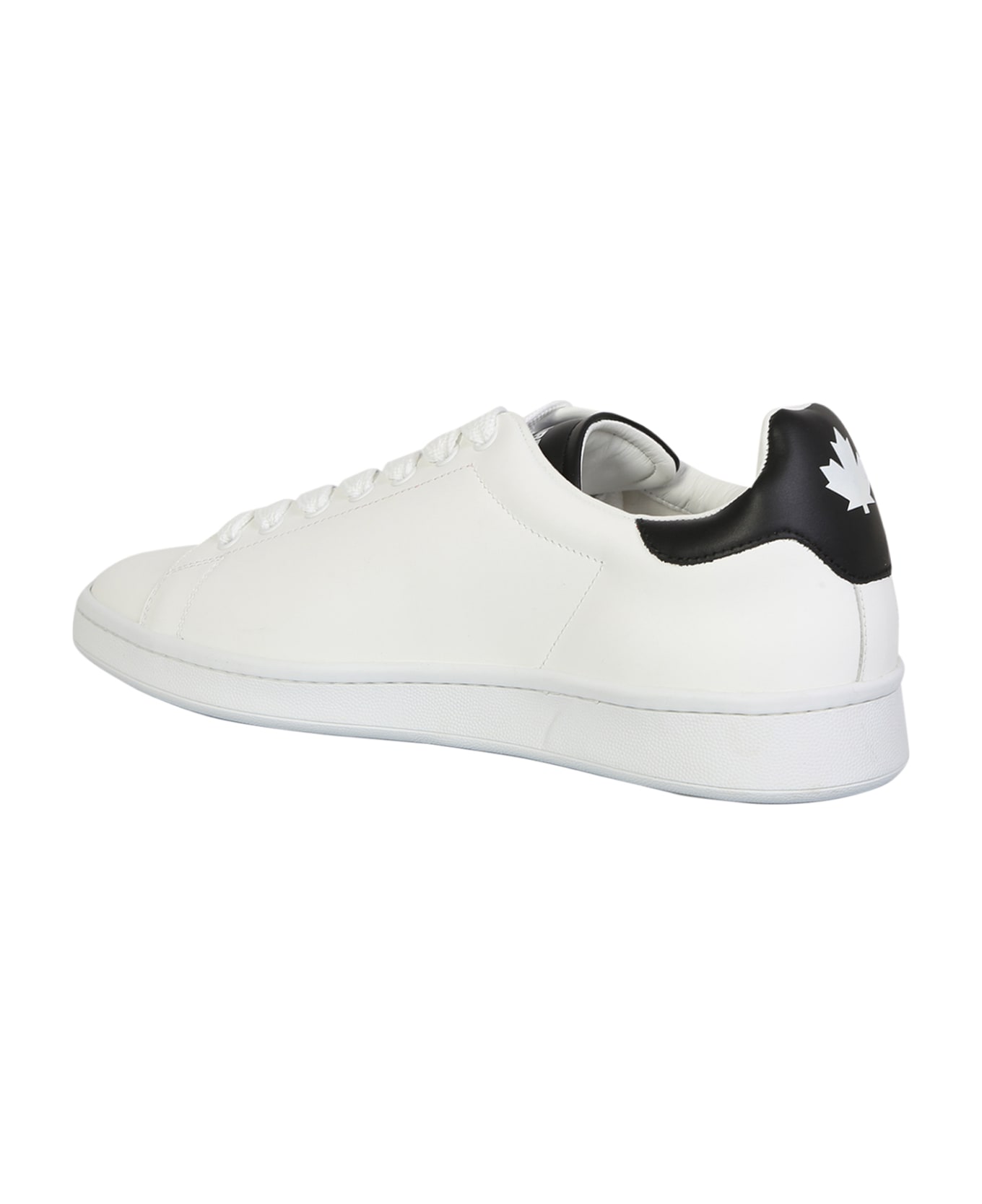 Dsquared2 Low Lace-up Sneakers With Printed Logo - White