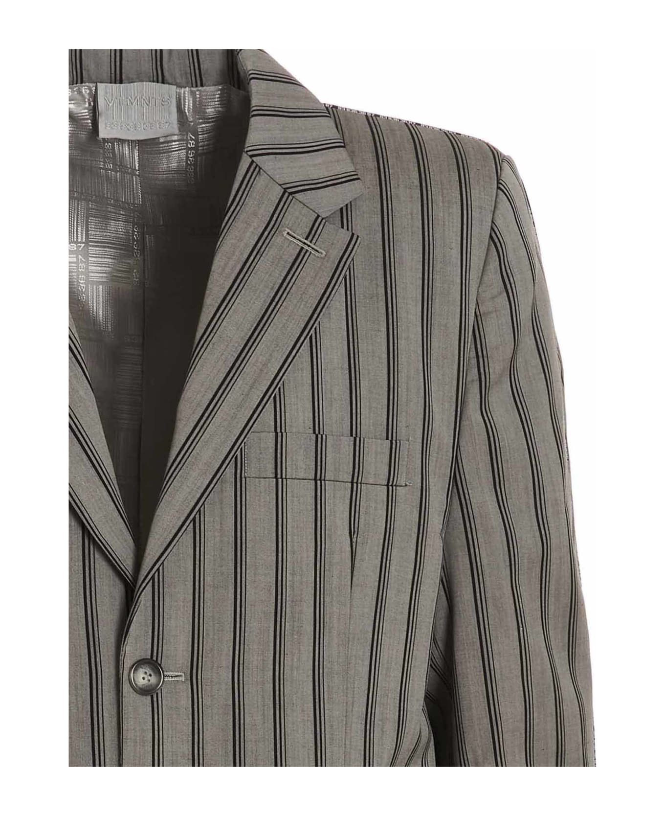 VTMNTS Striped Long Coat - Gray コート