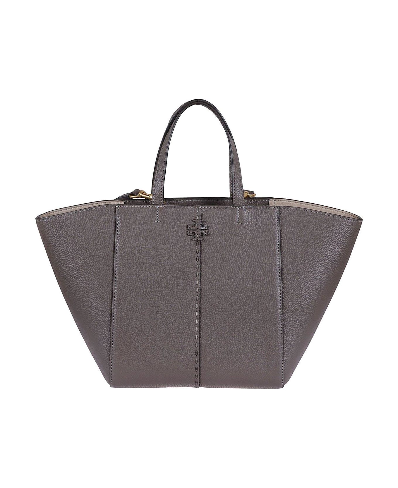 Tory Burch Double T Tote Bag - Silver Maple