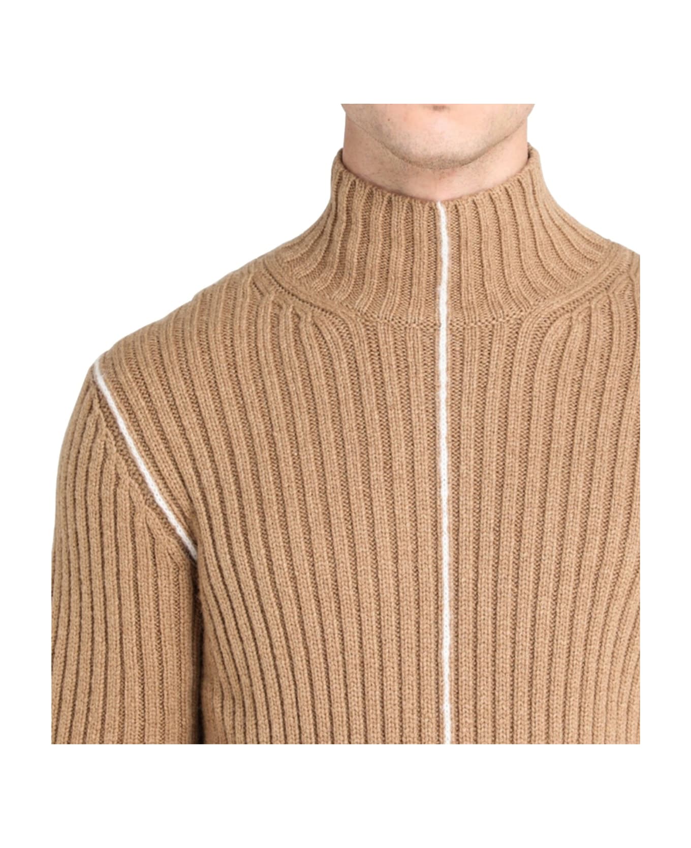 Ferragamo Ribbed Turtleneck Knit - Brown