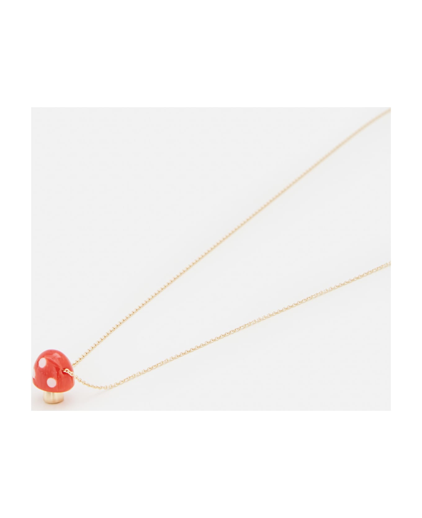 Aliita 9k Gold Amanita Red W/white Pois Necklace - Red