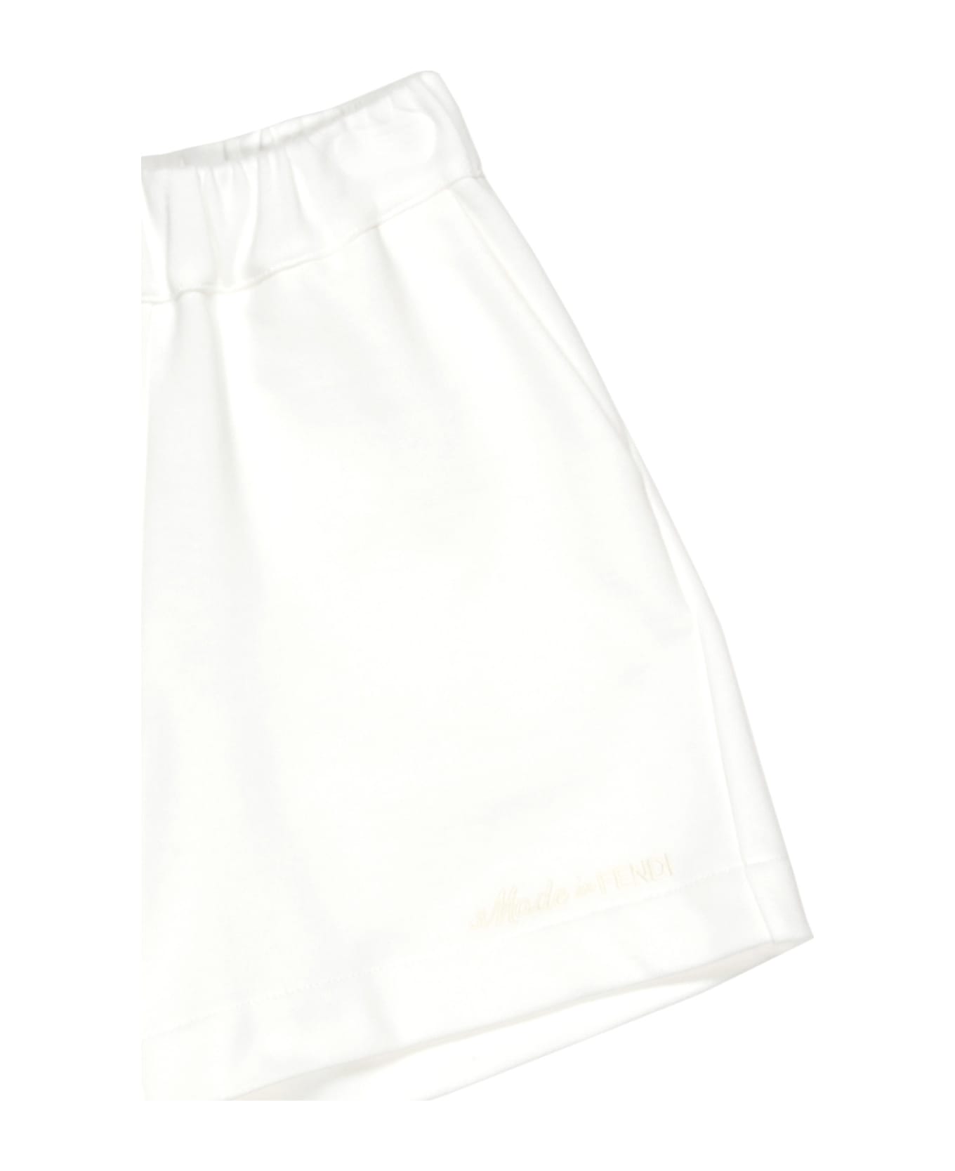 Fendi White Shorts With Embroidery - White