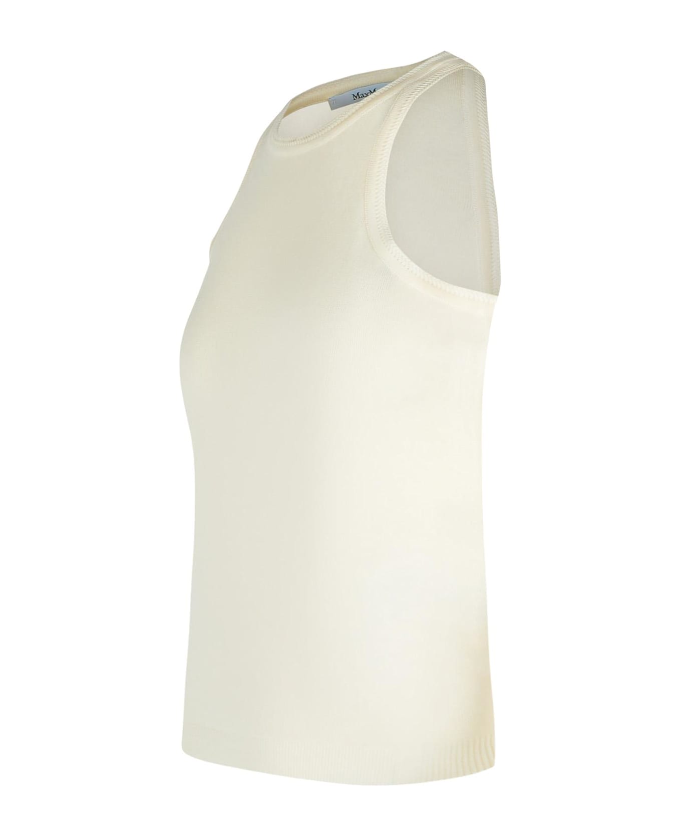 Max Mara 'arnes' White Cotton Tank Top - White