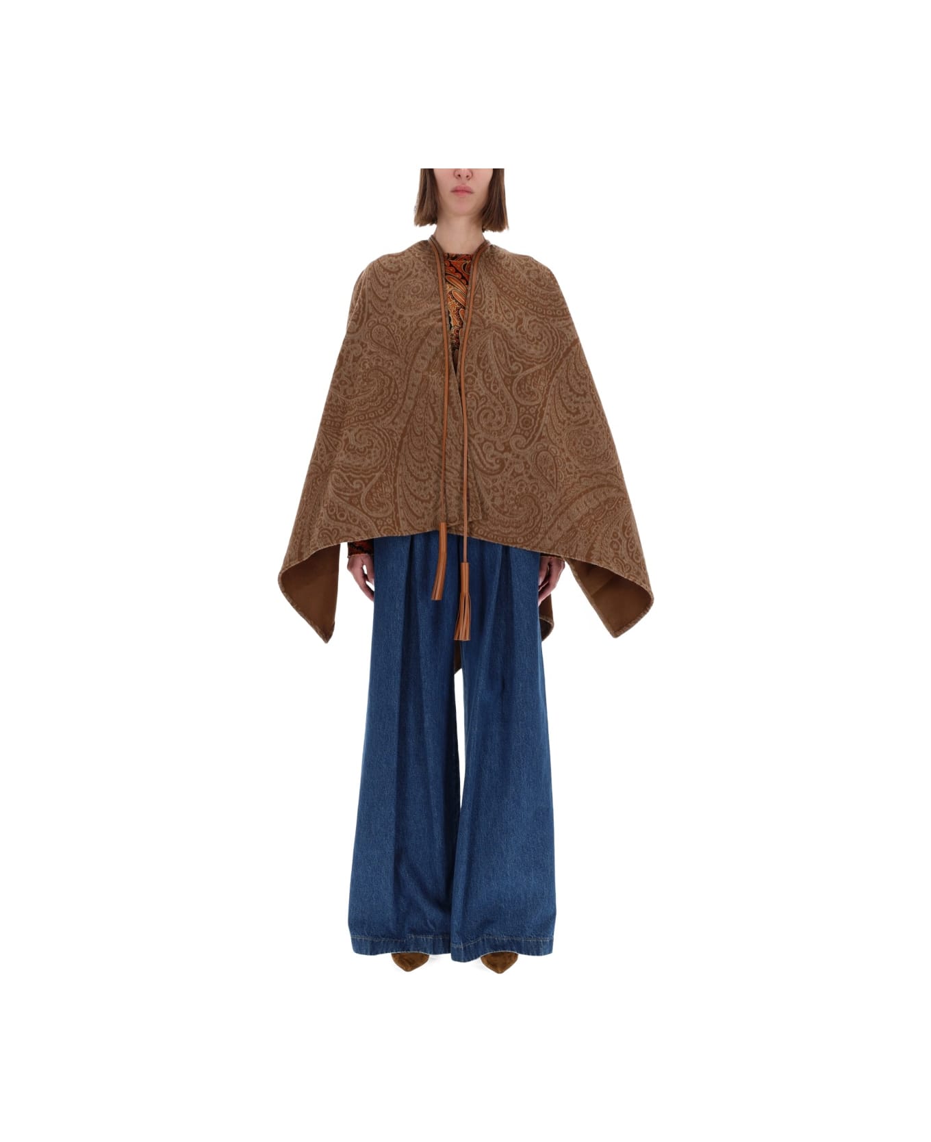Etro Wool And Cashmere Cape - BROWN