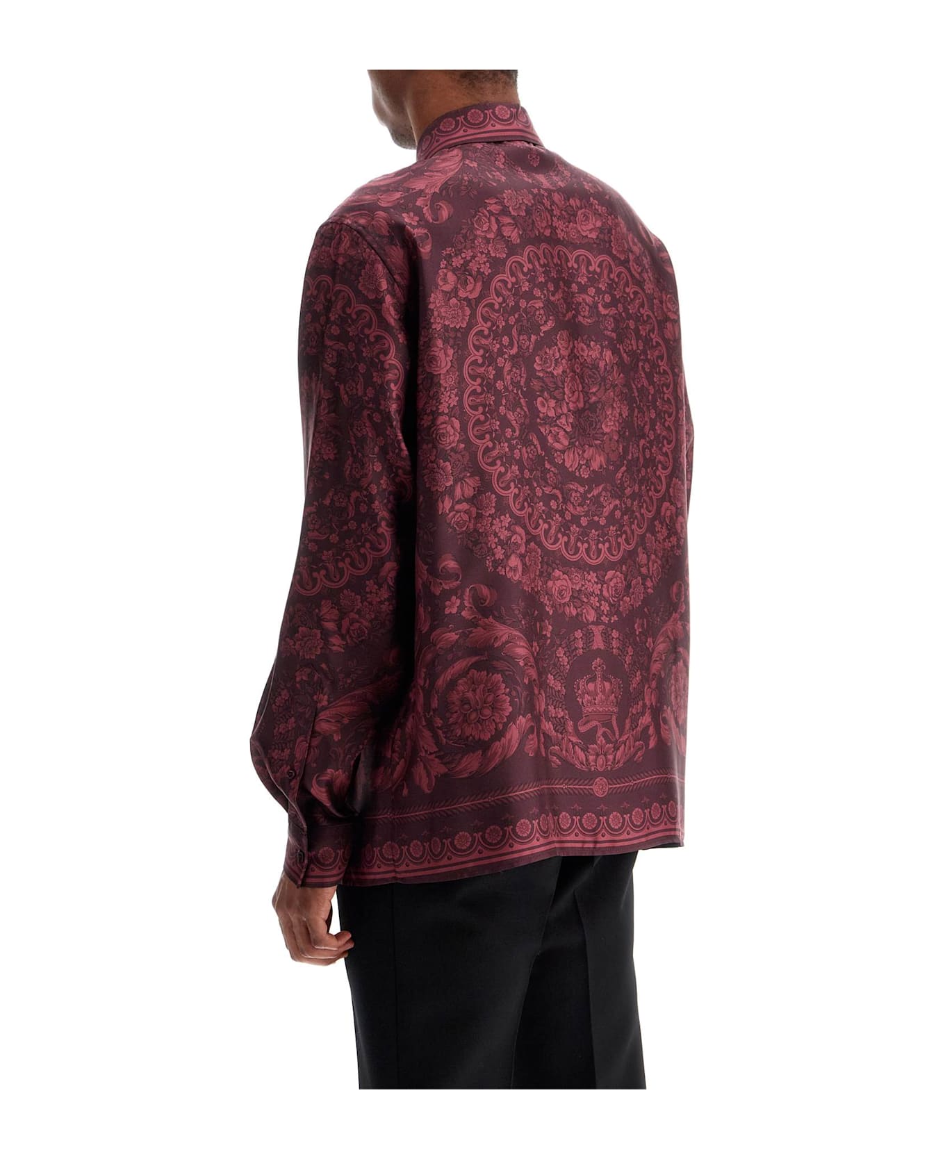 Versace Burgundy Silk Shirt - DARK AUBERGINE TONAL (Purple) シャツ
