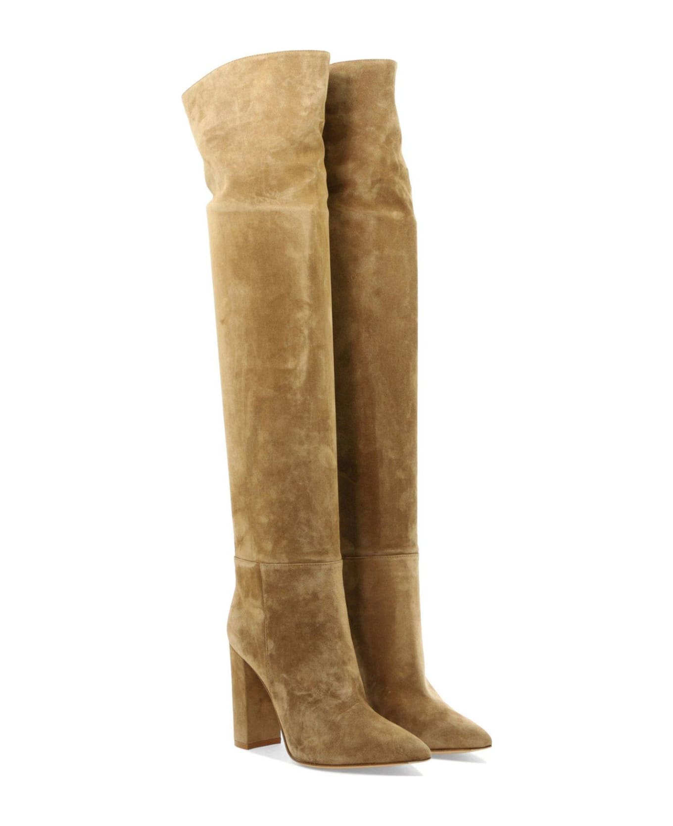 Gianvito Rossi Pointed-toe Heeled Boots - CAMEL