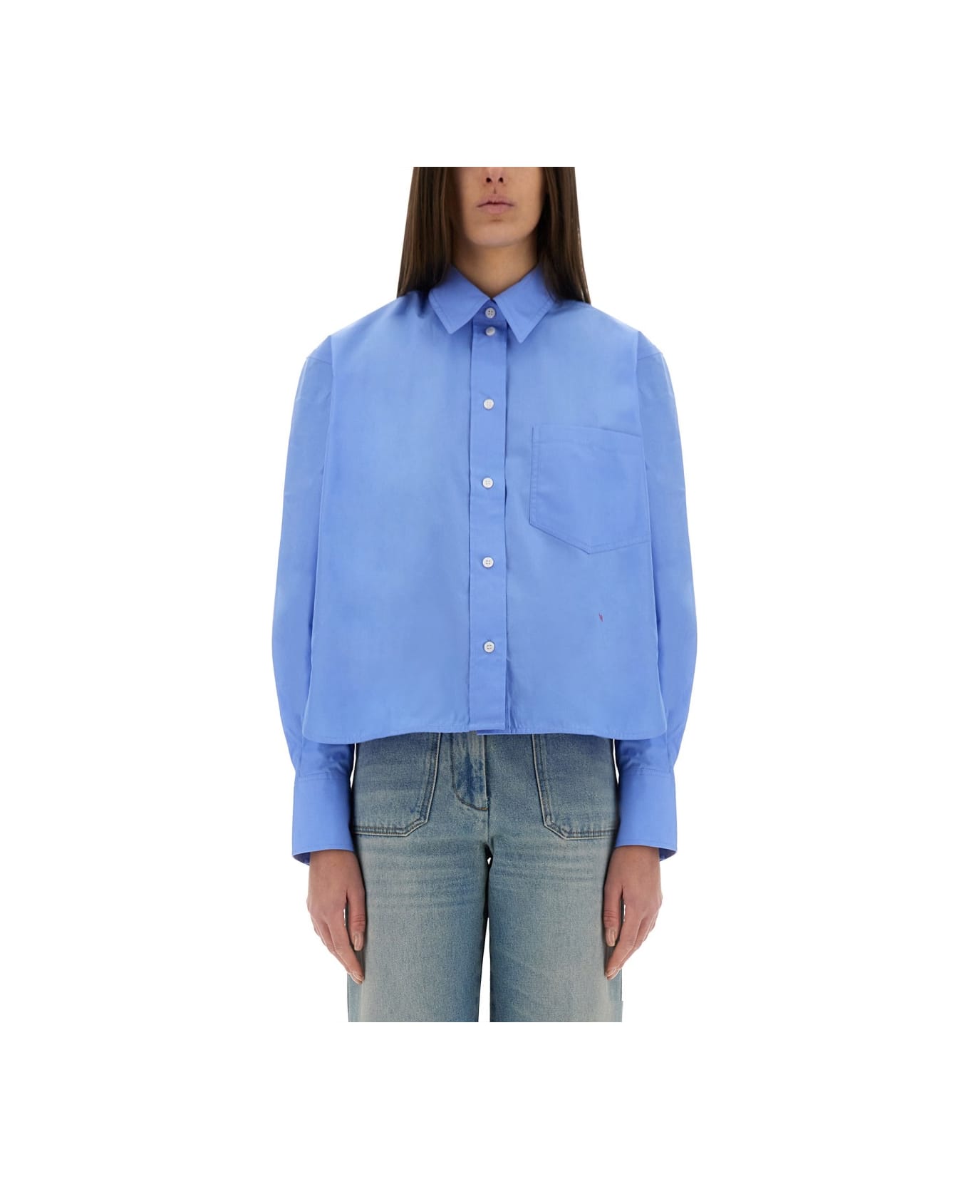 Victoria Beckham 
cropped
 Shirt - Clear Blue