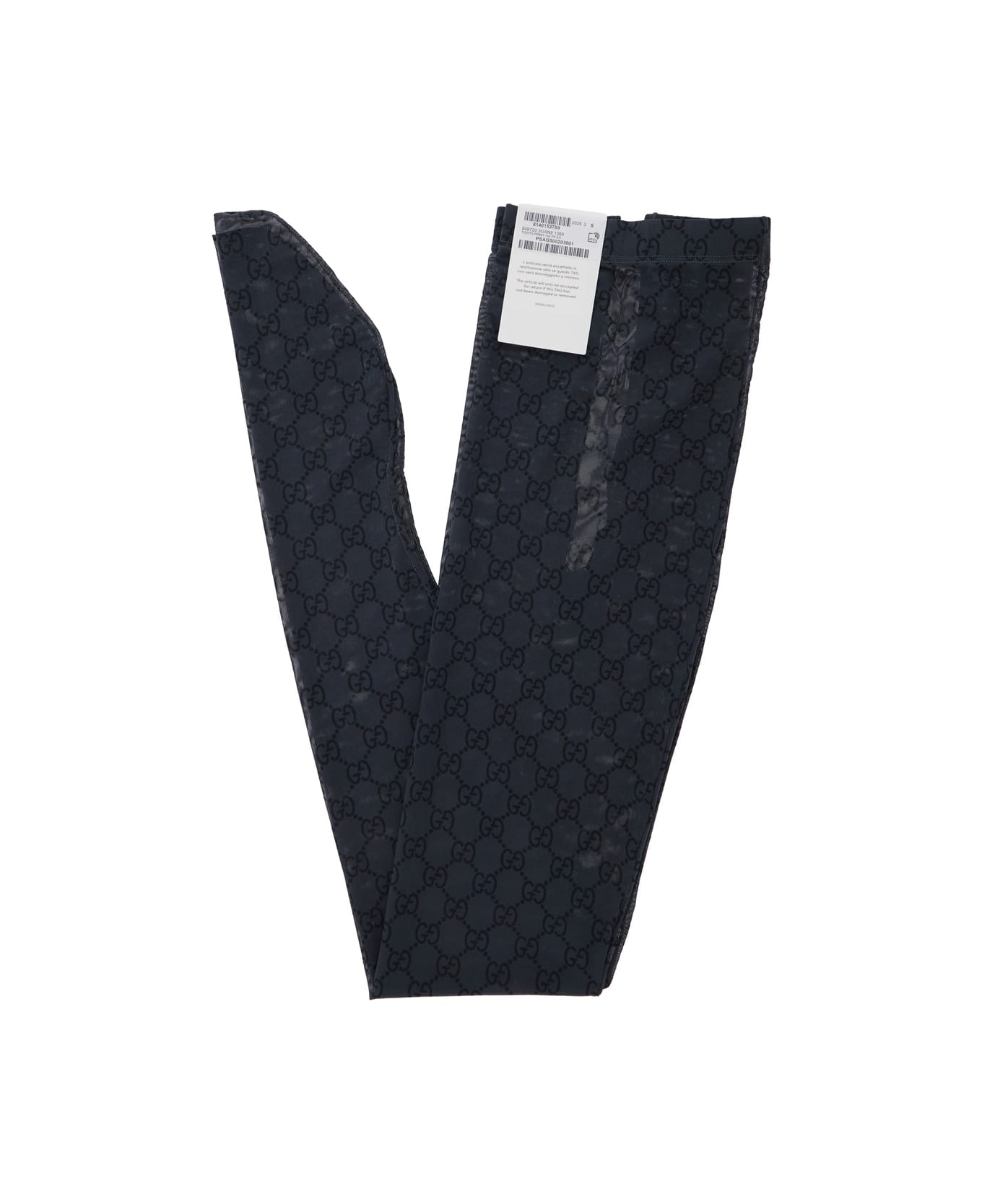 Gucci Grey Thights With All-over Gg Motif In Tech Fabric Stretch Woman - Grey