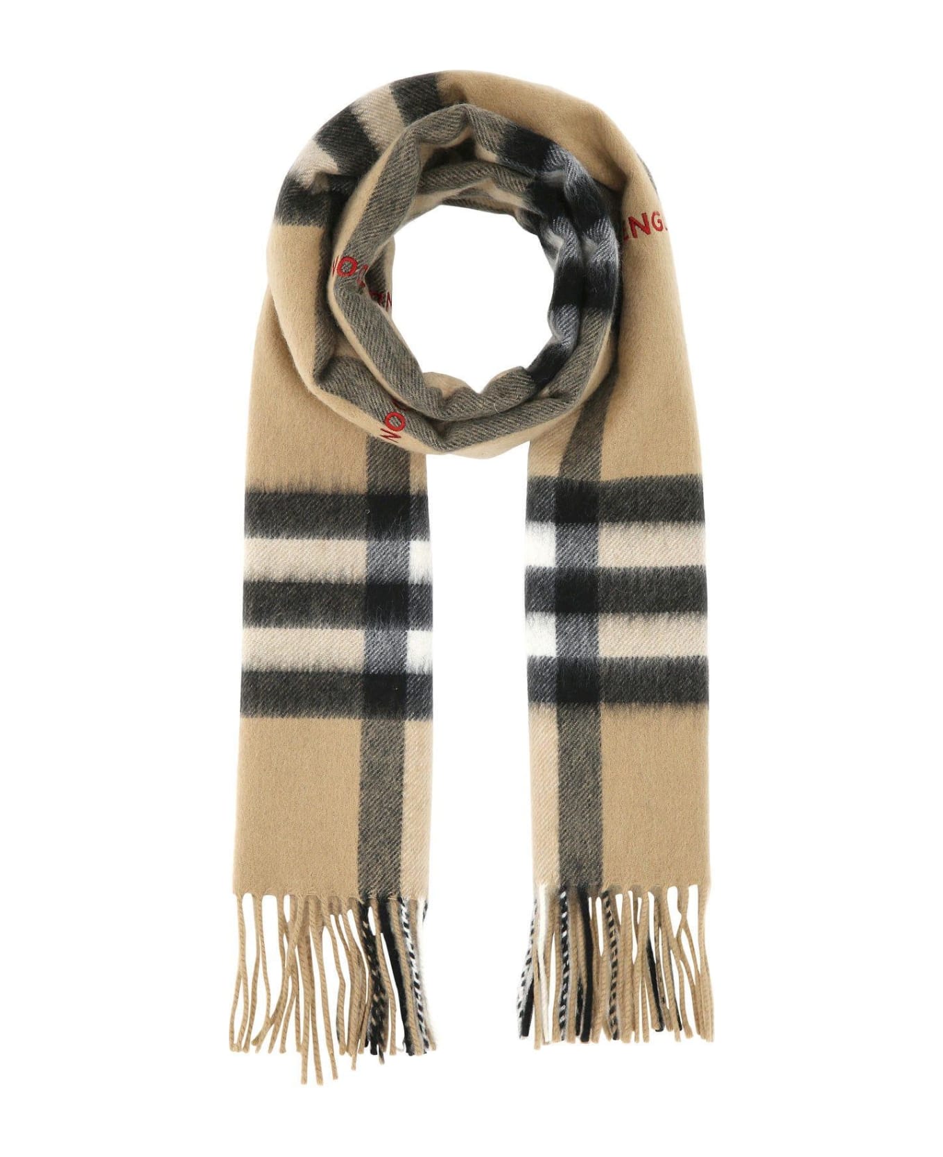 Burberry Printed Cashmere Scarf - BEIGE