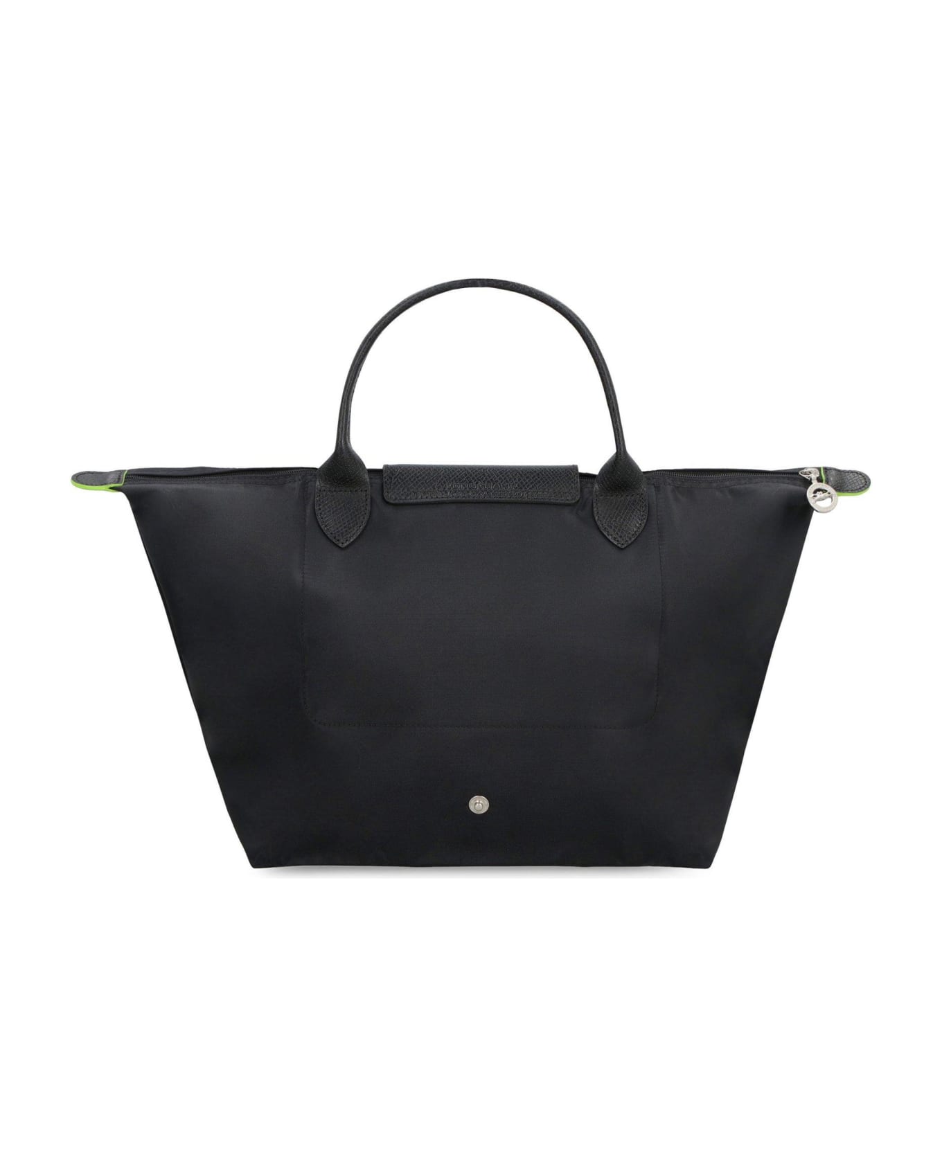 Longchamp Le Pliage Logo Embroidered Medium Tote Bag - Black