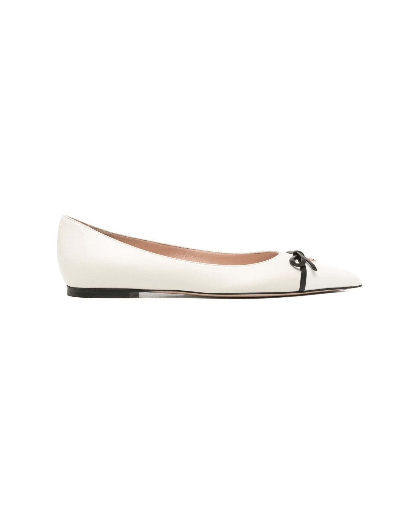 Valentino Garavani Bepointy Leather Ballets - Ivory