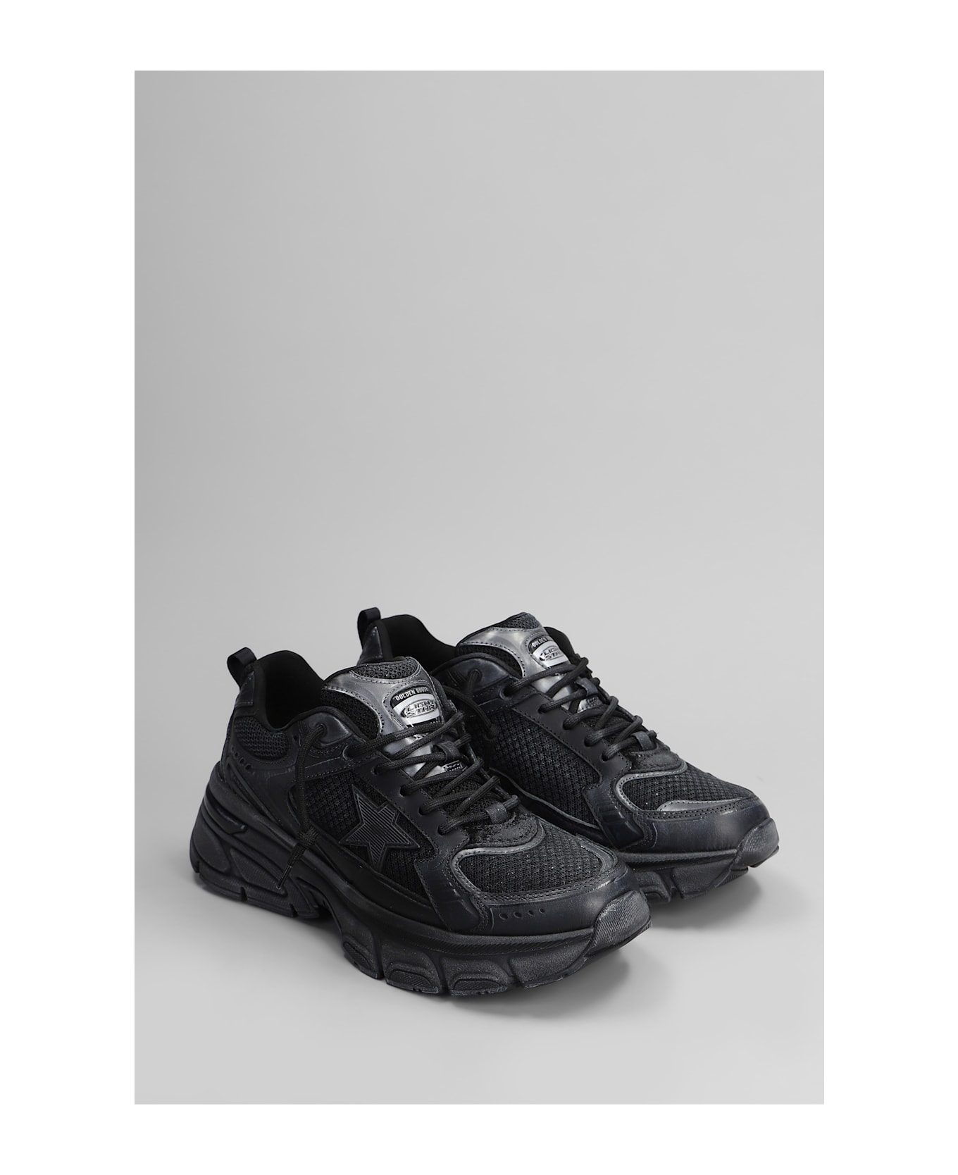 Golden Goose Lightstar Sneakers In Black Leather And Fabric - black