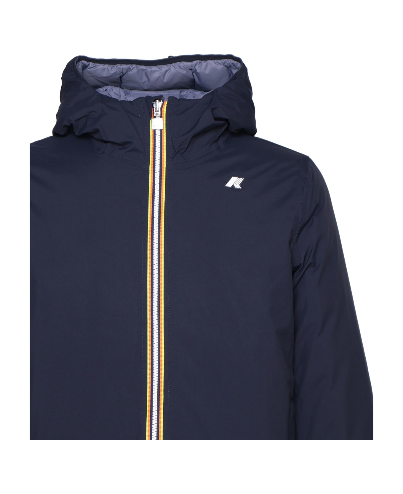 K-Way Water-repellent Waterproof Fabric Jacket - blue dark