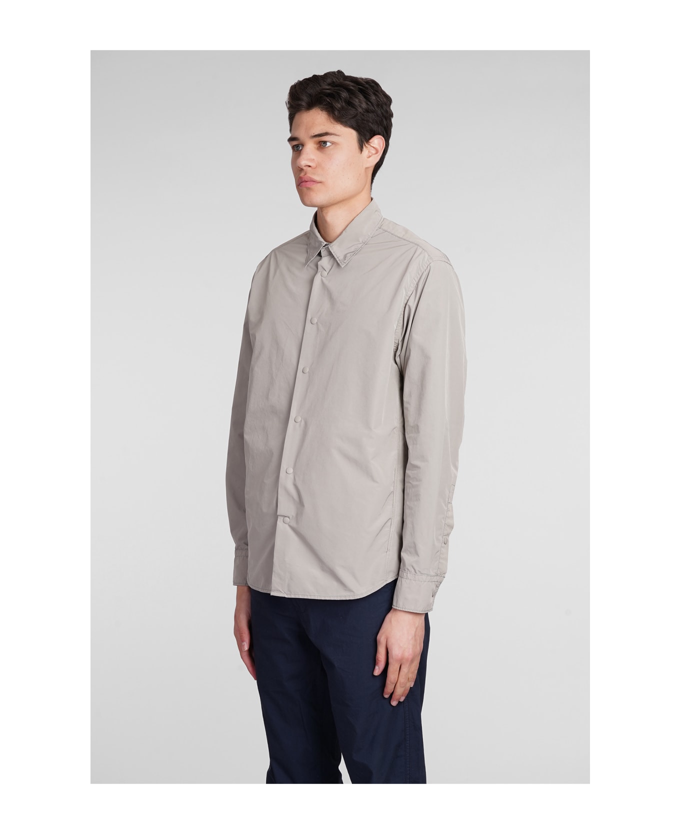 Aspesi Camicia Cassel Shirt In Grey Polyester - grey