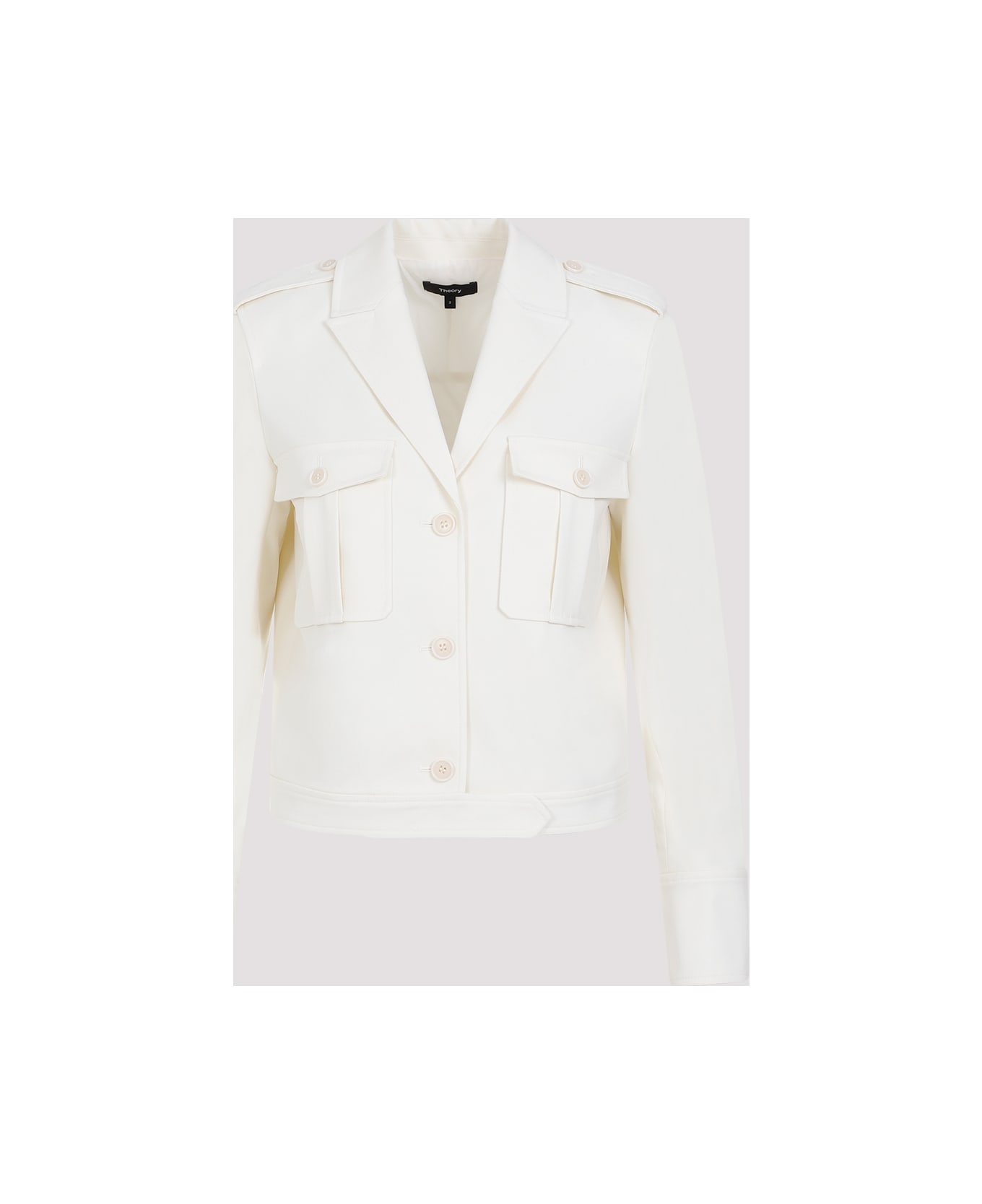 Theory Wool Boxy Jacket - Ivory