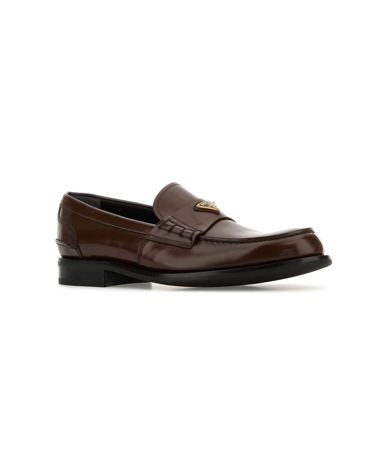 Prada Chocolate Leather Loafers - RADICA