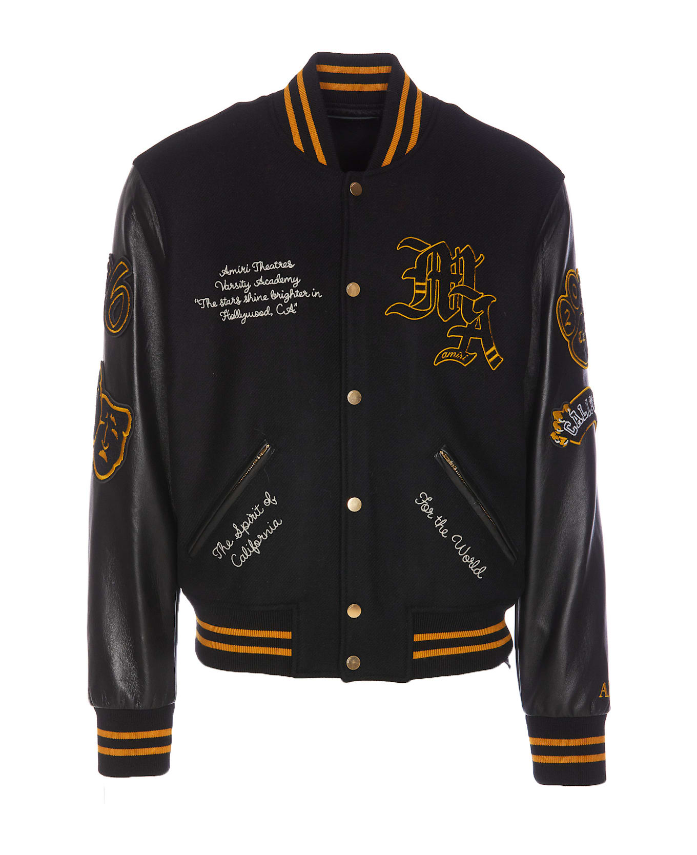 AMIRI Lion Varsity Jacket - Black