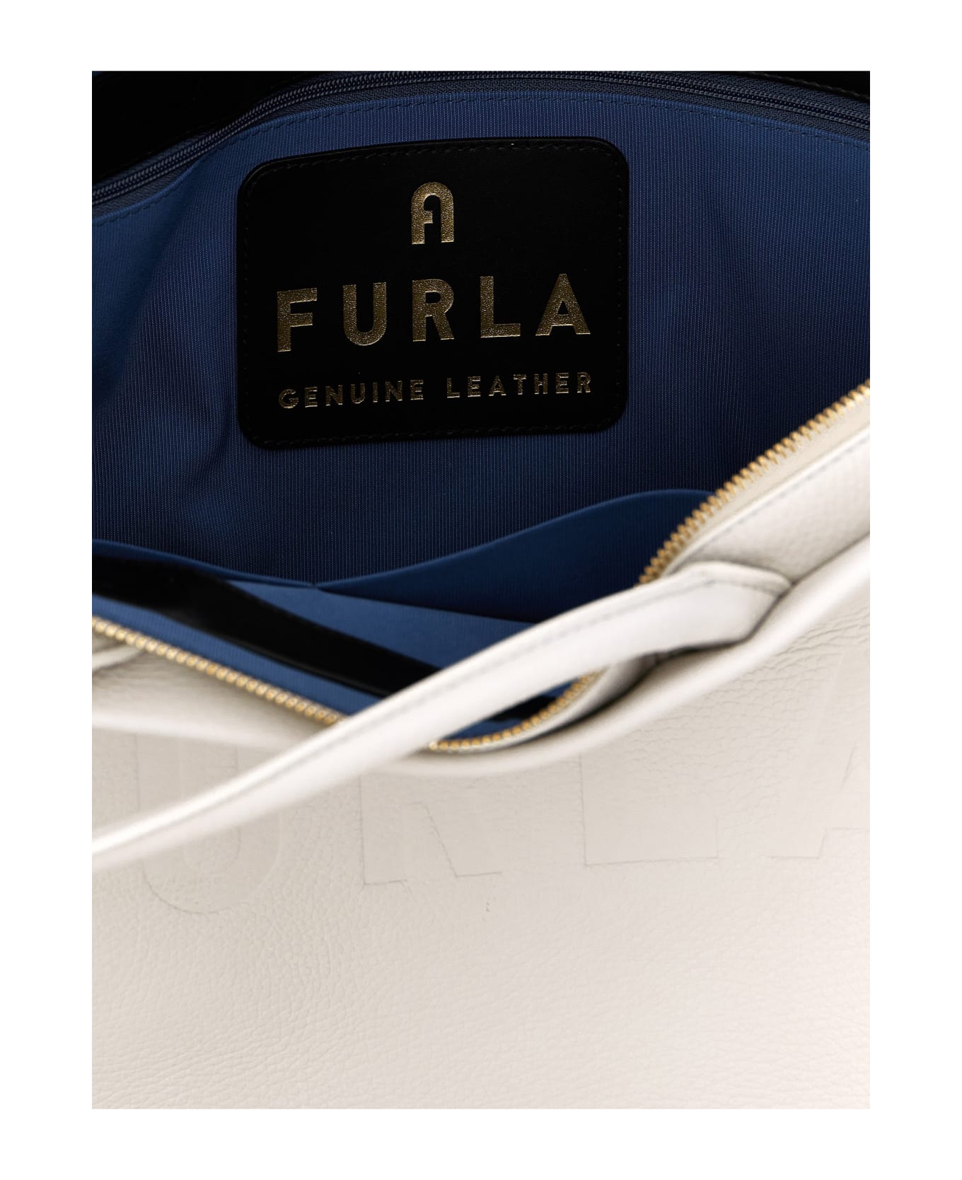 Furla 'opportunity L' Shopping Bag - White/Black トートバッグ
