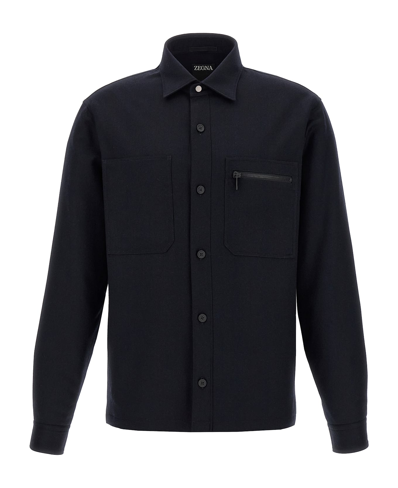 Zegna Techmerino Overshirt - Blue