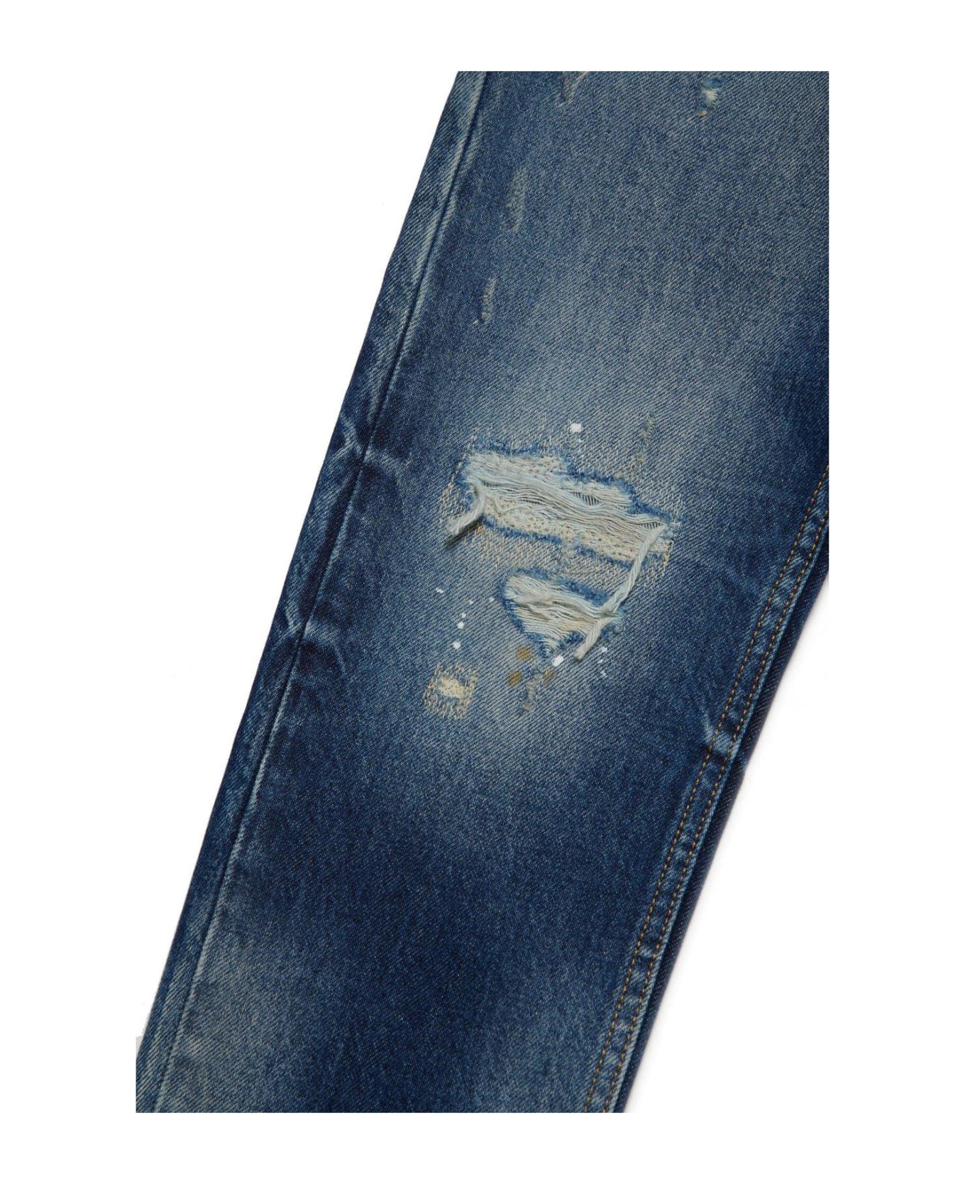 Diesel 2010-j Distressed Straight Leg Jeans - Blu