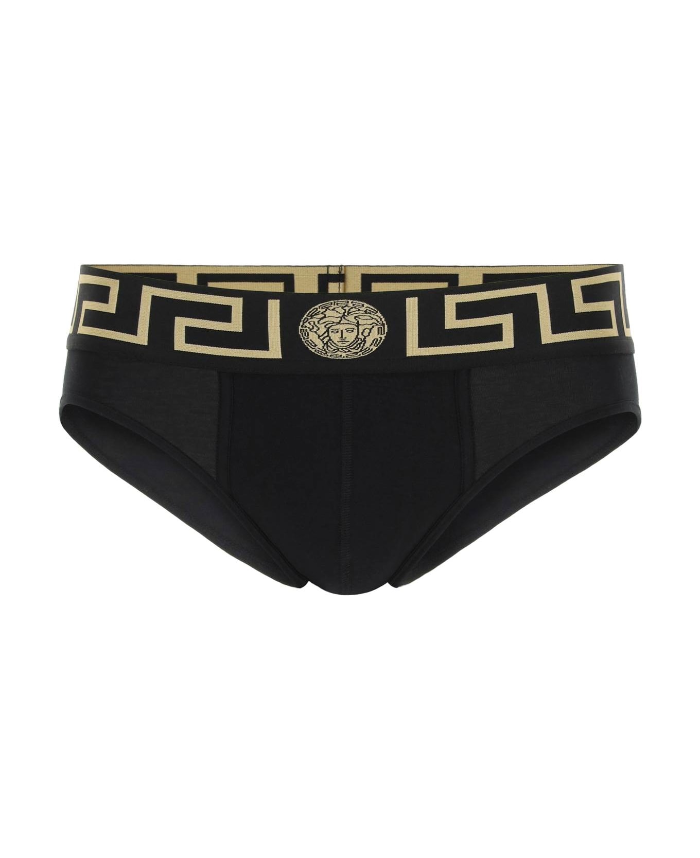 Versace Greca Border Underwear Briefs - Nero