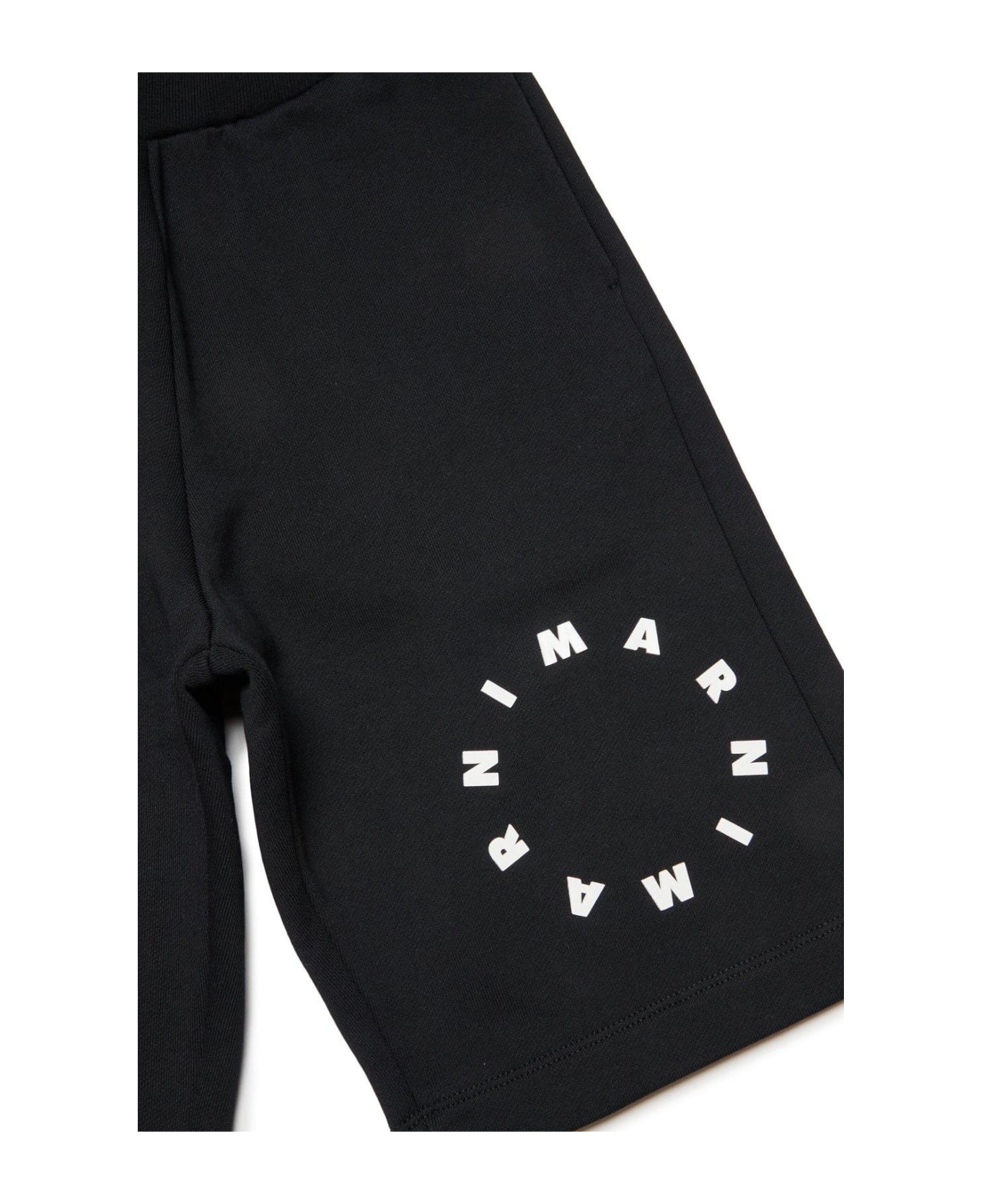 Marni Logo-printed Elasticated Waistband Shorts - Black