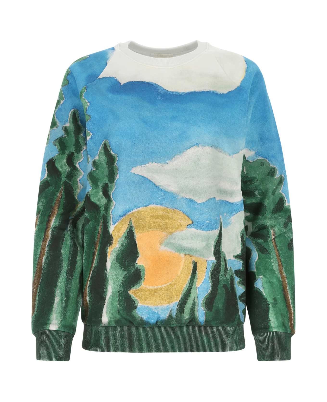 Chloé Printed Cotton Sweatshirt - 39D
