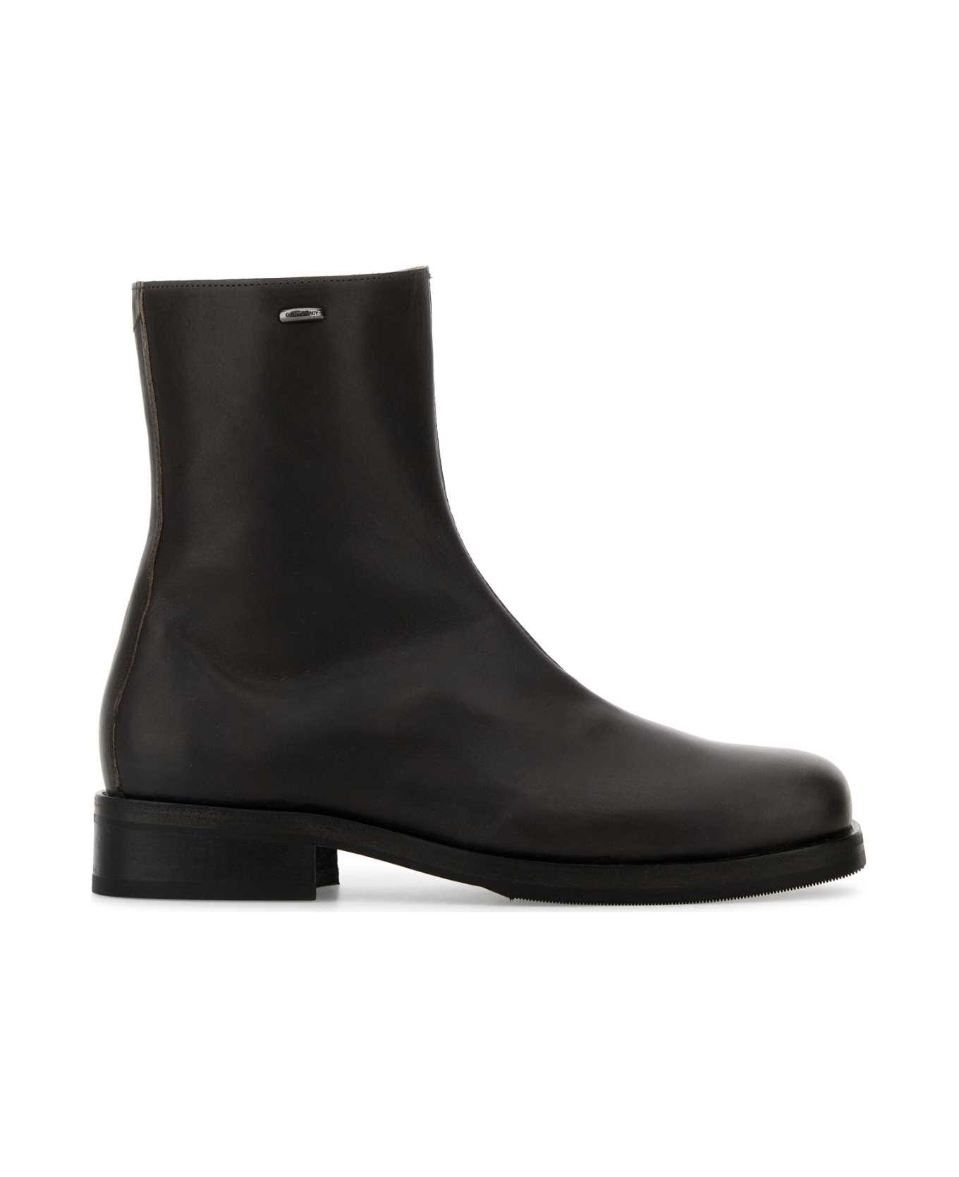 Our Legacy Chocolate Leather Camion Ankle Boots - PHANTOM TENSILE CATTLE HIDE