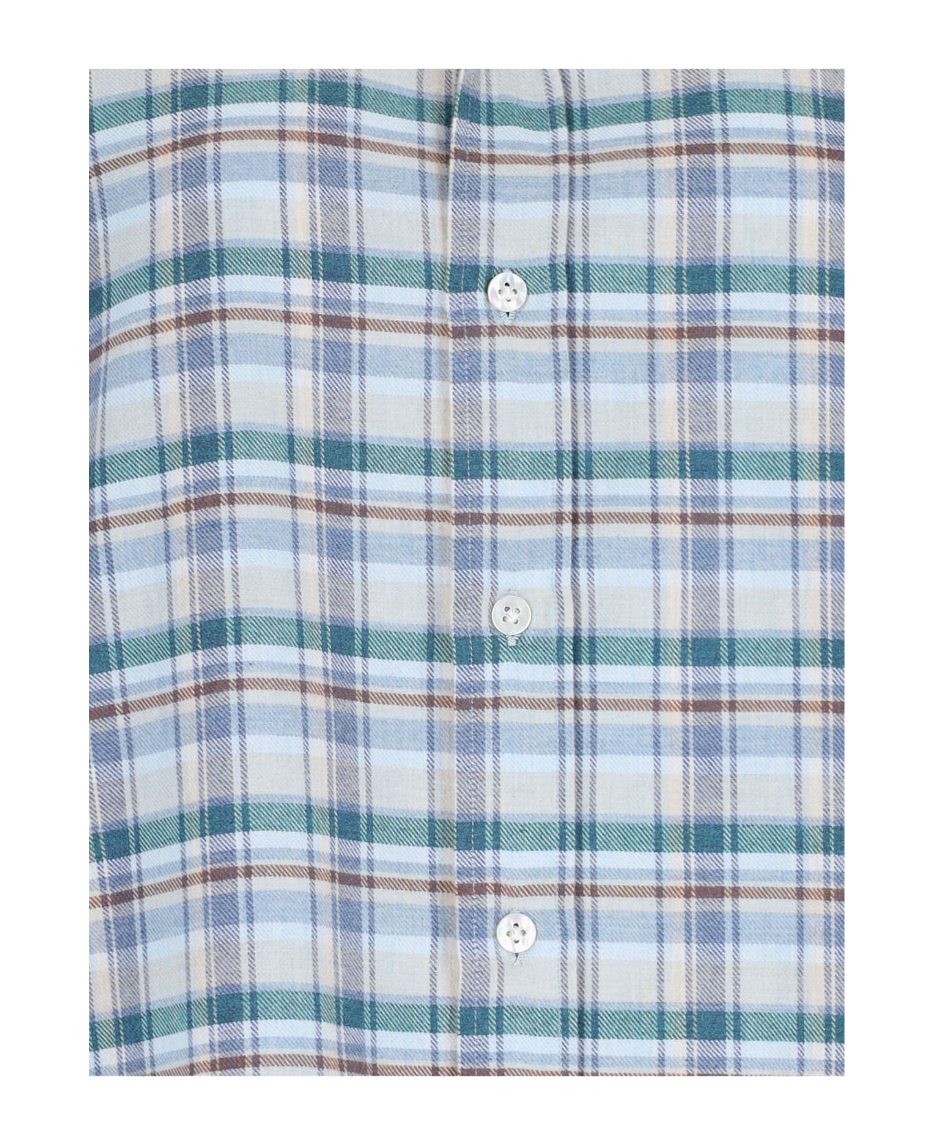 Finamore Check Shirt "oriana" - Light Blue