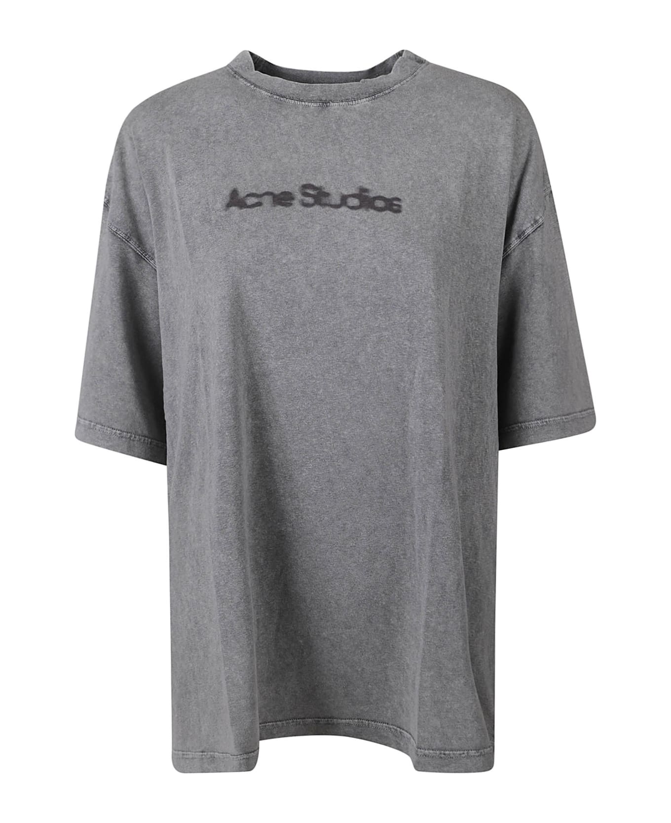 Acne Studios Loose Fit Logo Print T-shirt - FADED GREY