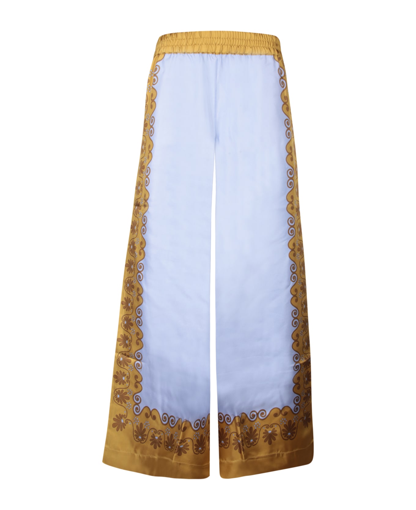 La DoubleJ Olympus Light Blue And Gold Palazzo Pants - Blue