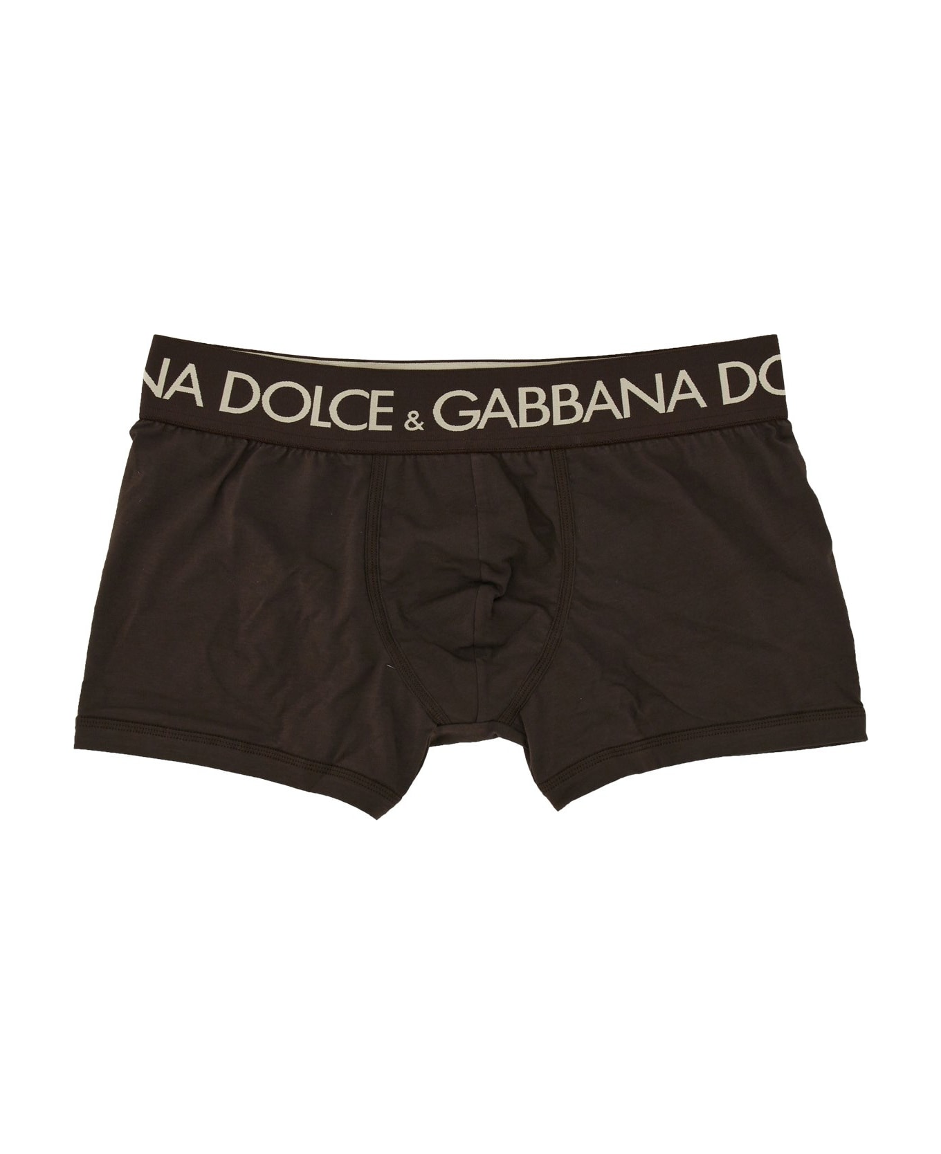 Dolce & Gabbana Boxers With Logo - MARRONE
