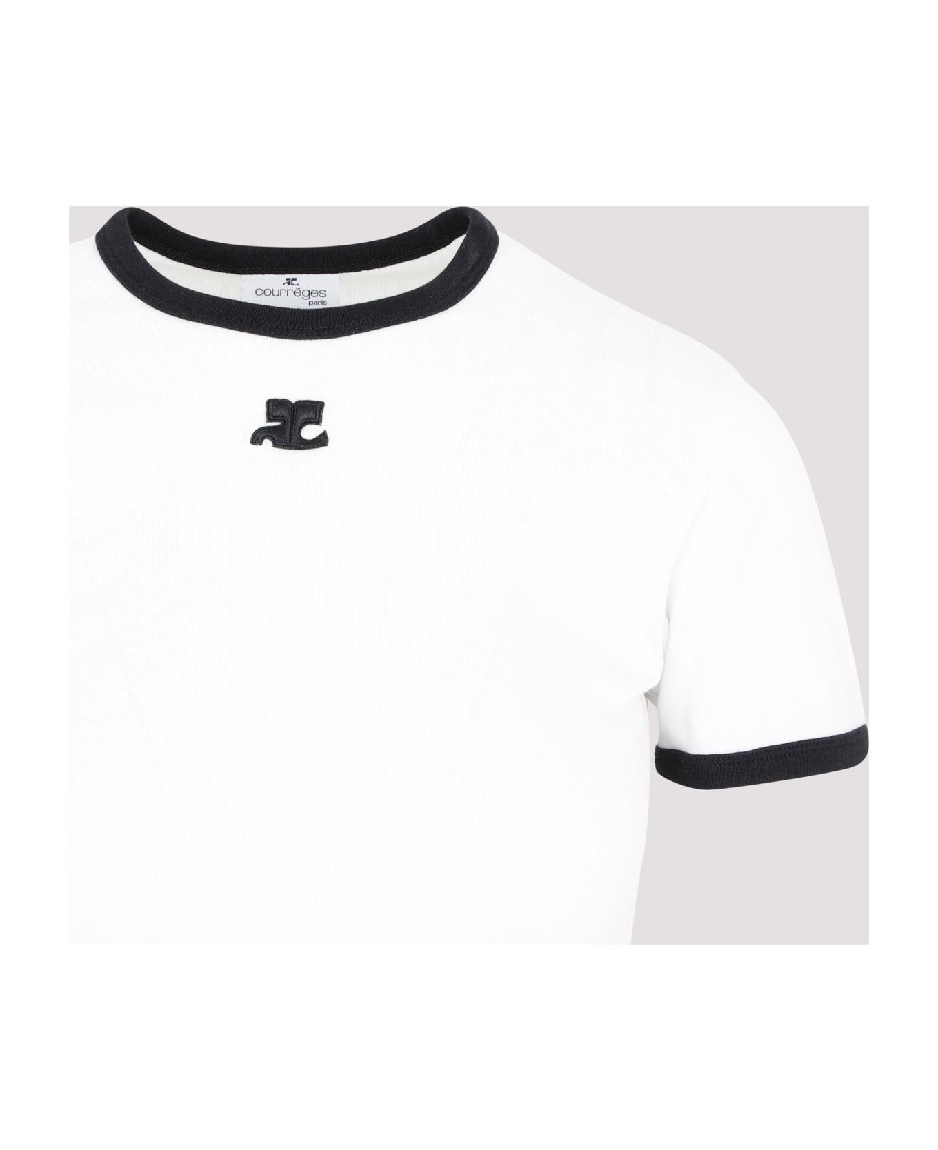 Courrèges Bumpy Contrast T-shirt Reedition - Heritage White Black