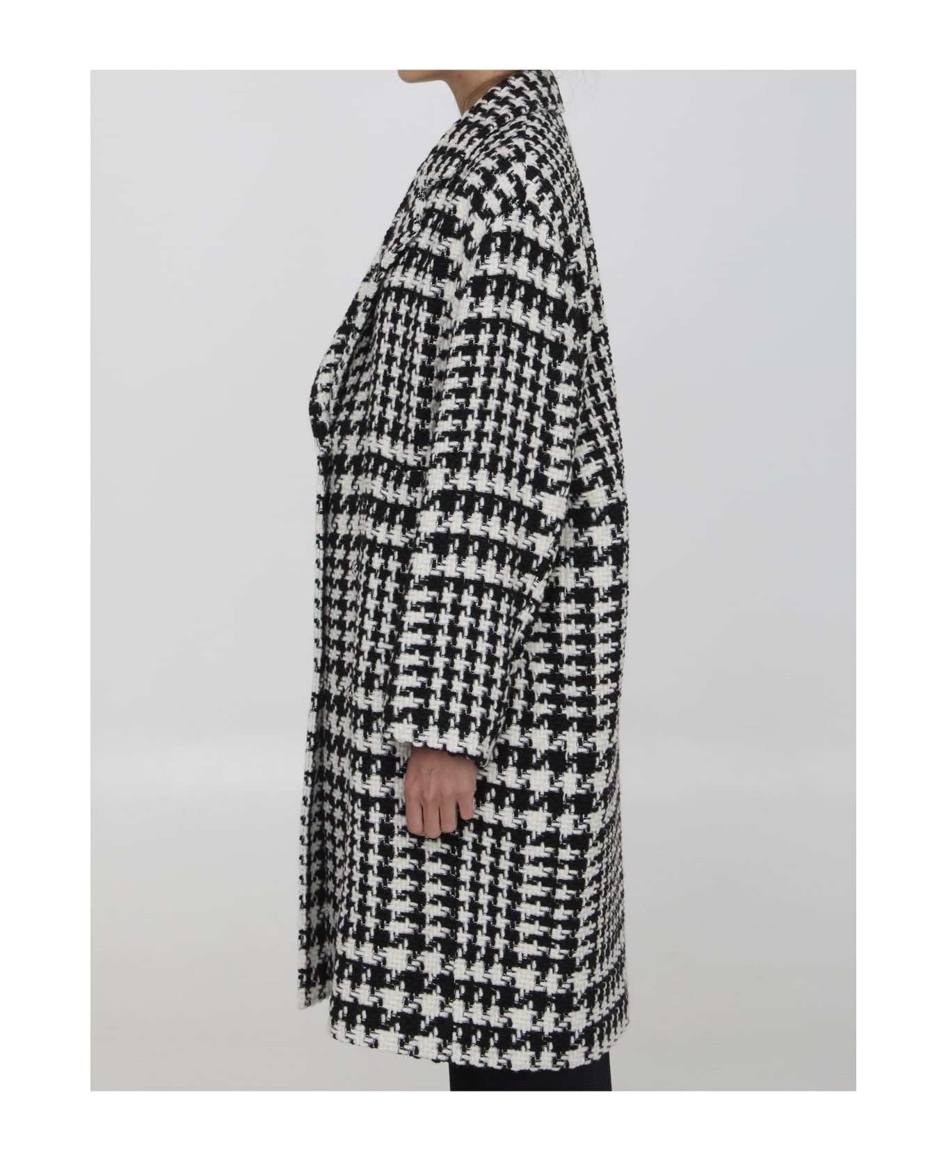 Dolce 
Gabbana Pied De Poule Midi Coat - Multicolor