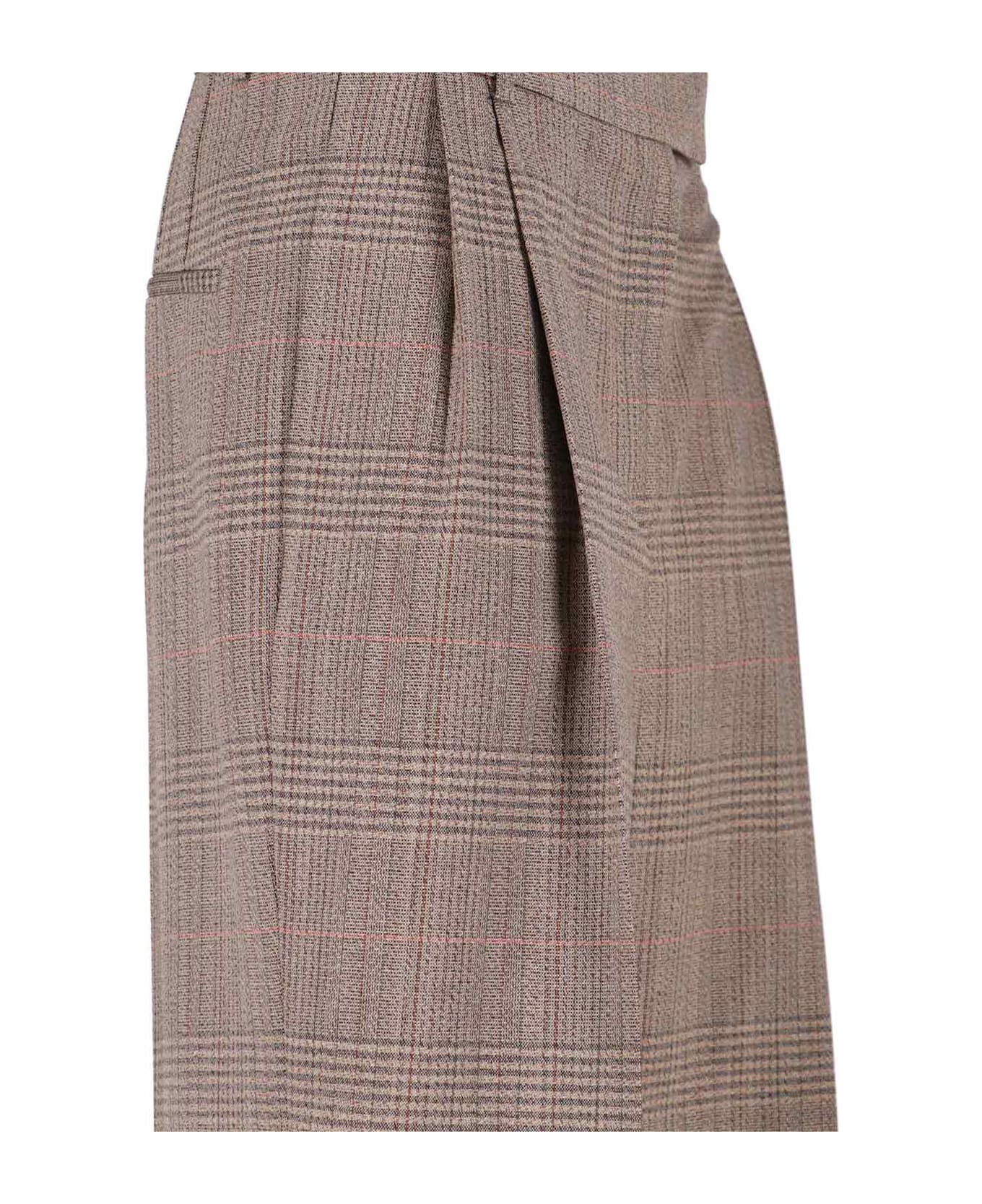 Róhe Straight Checked Pants - Brown