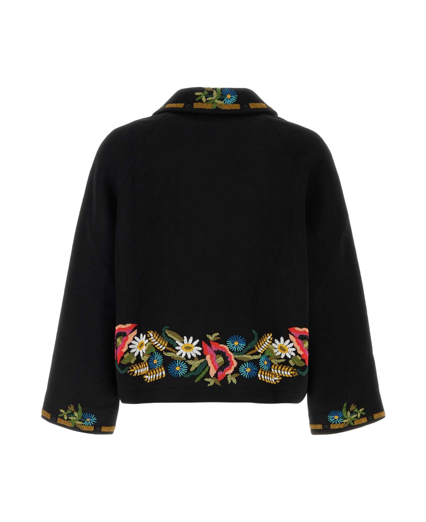 Bode Black Wool Aquitaine Jacket - BLACK