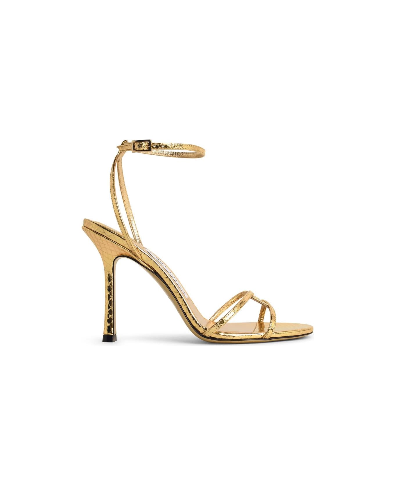Jimmy Choo '1998 Leo 100' Gold Leather Sandals - Gold