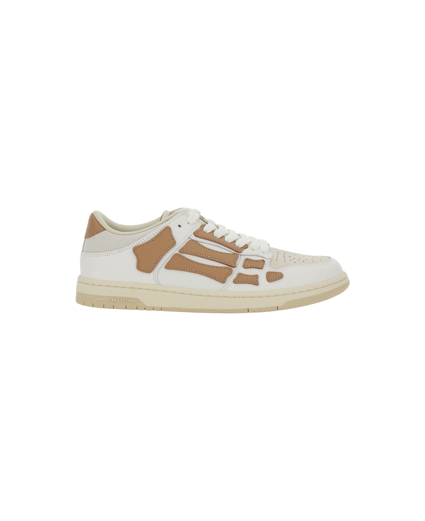 AMIRI 'skel Top' Beige Low Top Sneakers With Logo Patch On The Tongue And Logo Lettering On The Heel In Leather Man - Beige