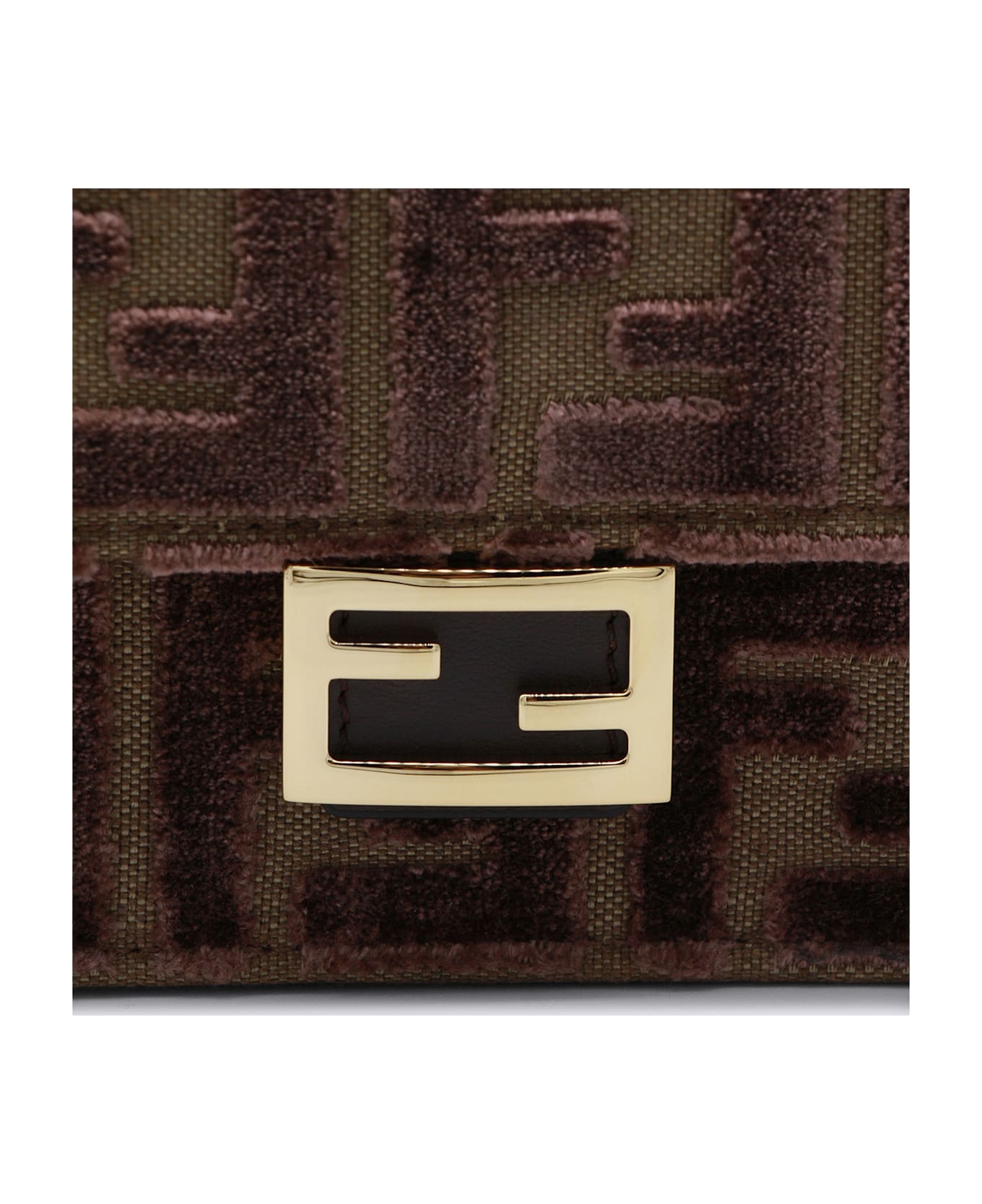 Fendi Brown Leather Baguette Wallet On Chain - CHOCOLATE+OS