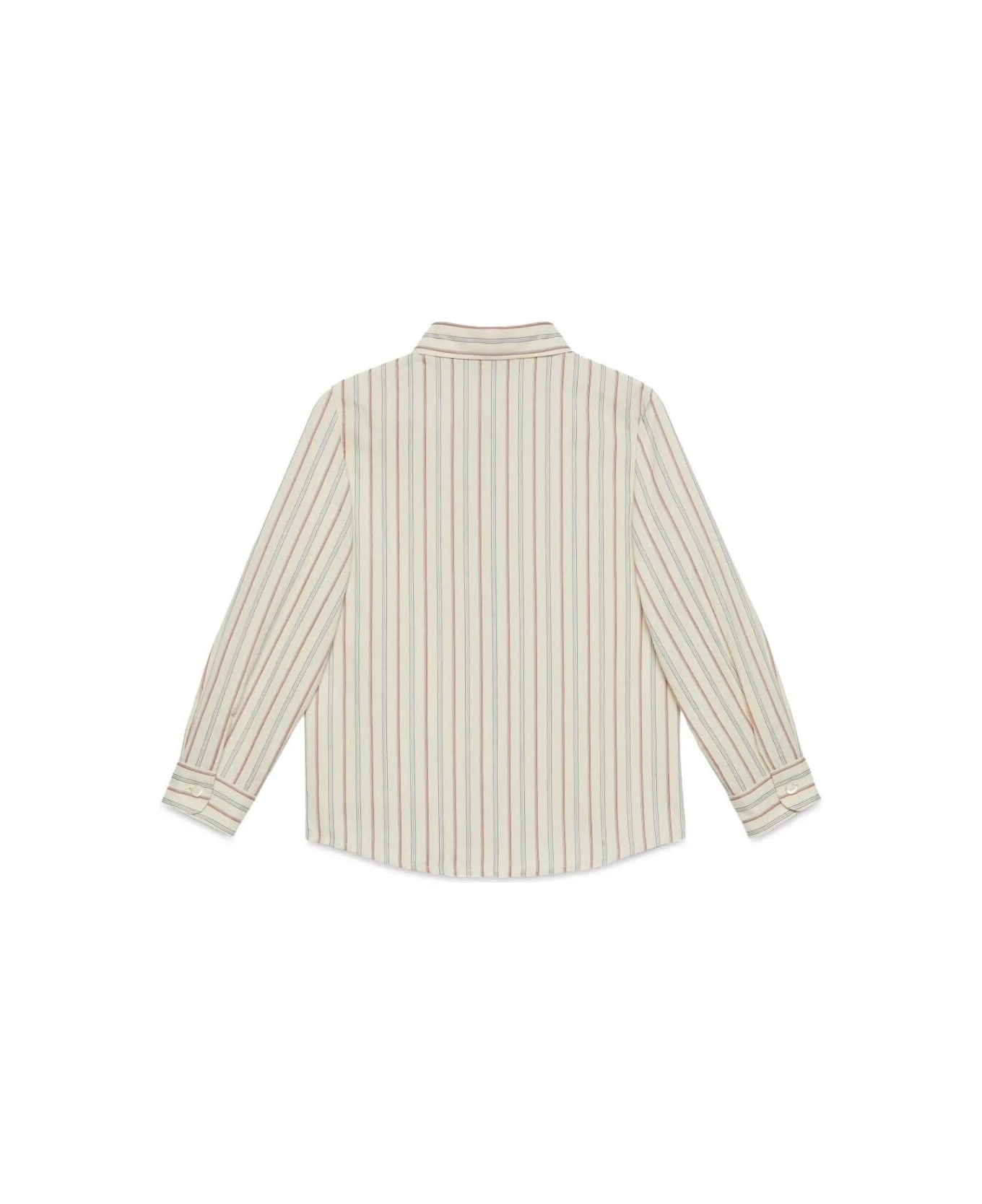 Gucci Washed Cotton Stripe Shirt - Beige Azure