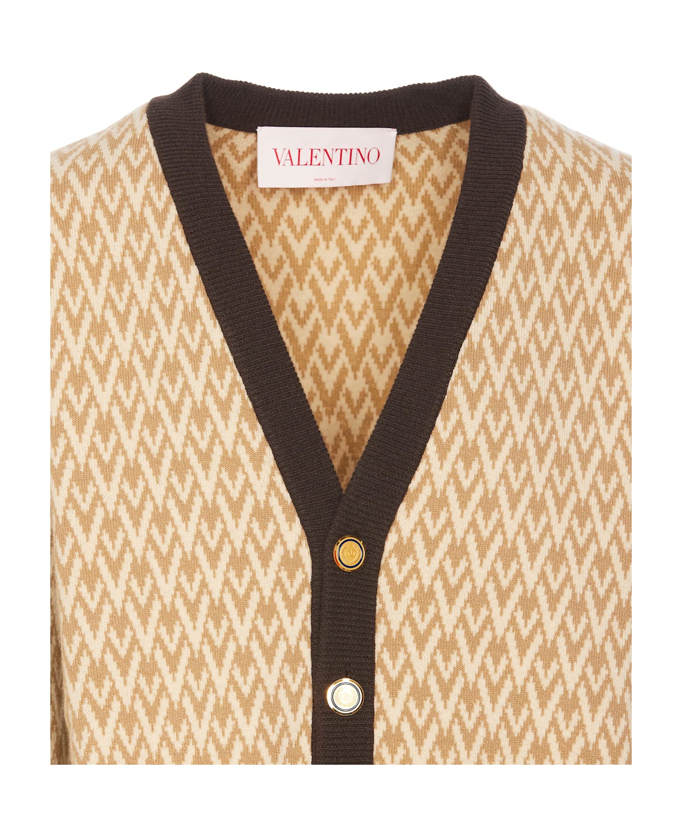 Valentino Garavani Toute La V Motif Cardigan - Beige