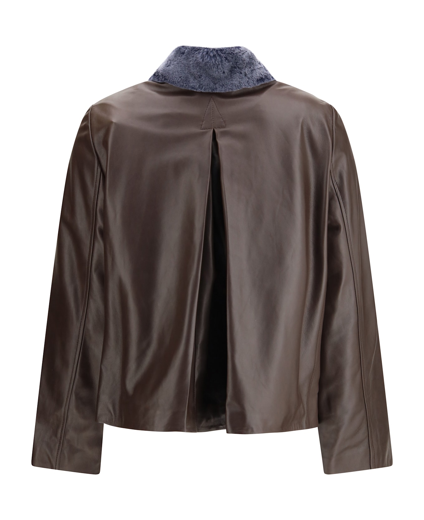 Marni Leather Jacket With A Shearling Collar
