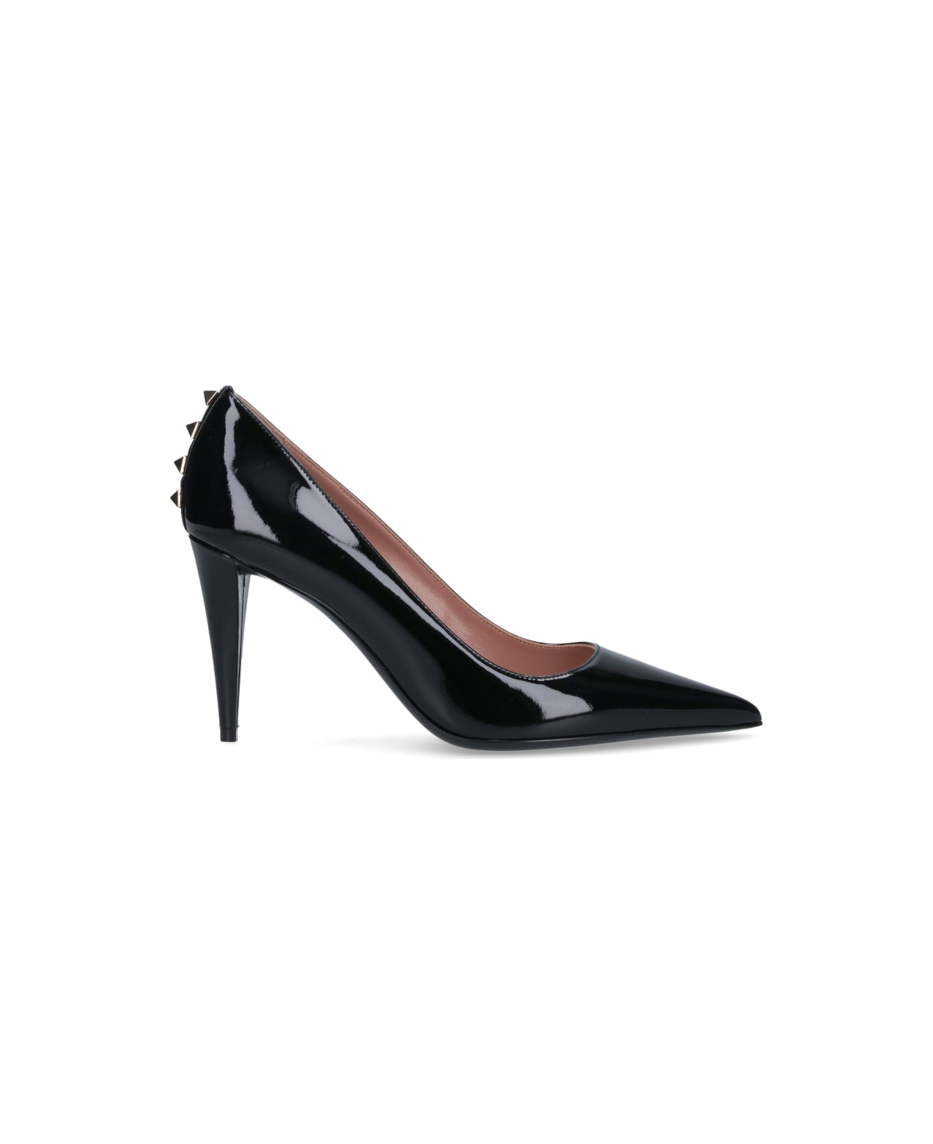 Valentino Garavani Rockstud Pumps In Black Patent Leather Woman - Black