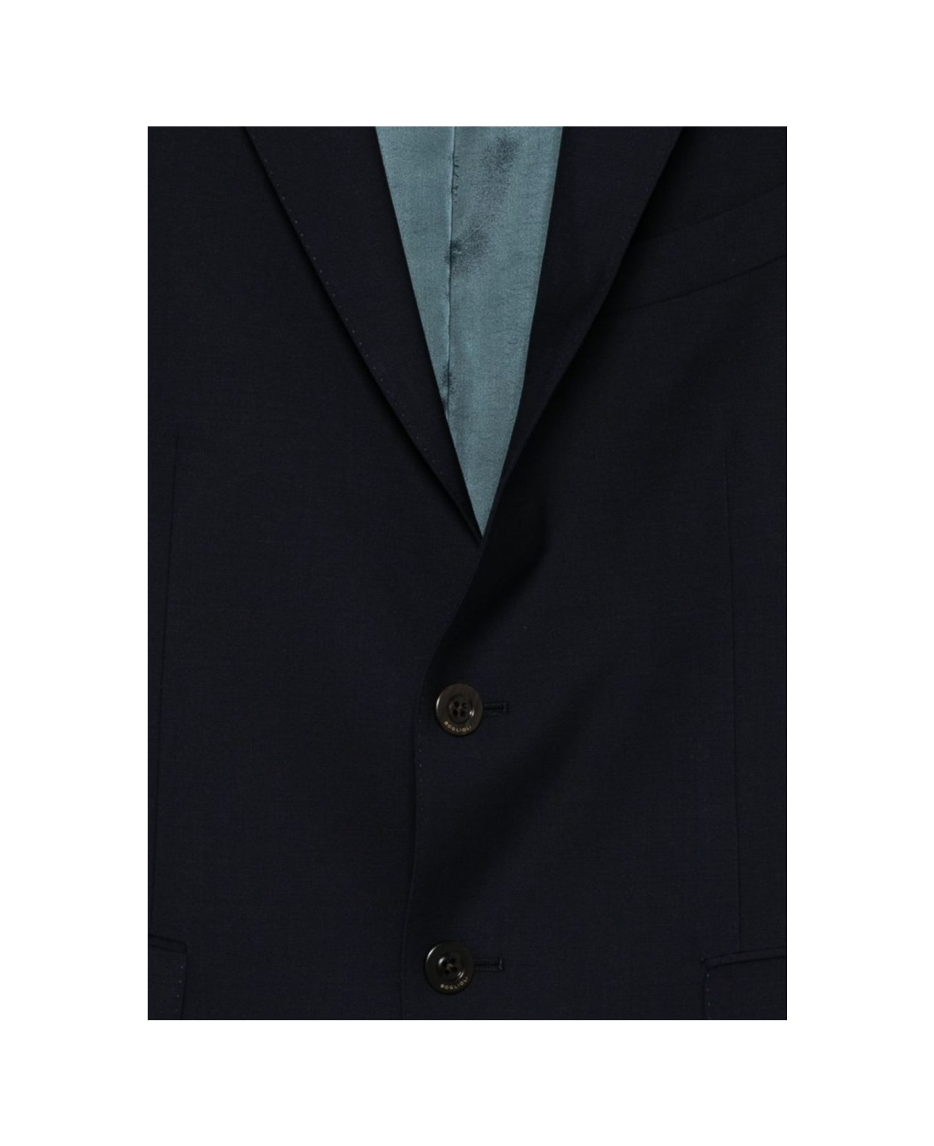Boglioli Dark Blue Suit With Buttons - Blue