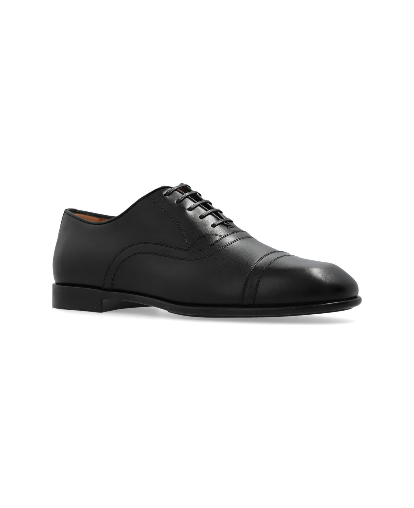 Ferragamo Toe Cap Oxford Shoes - Black