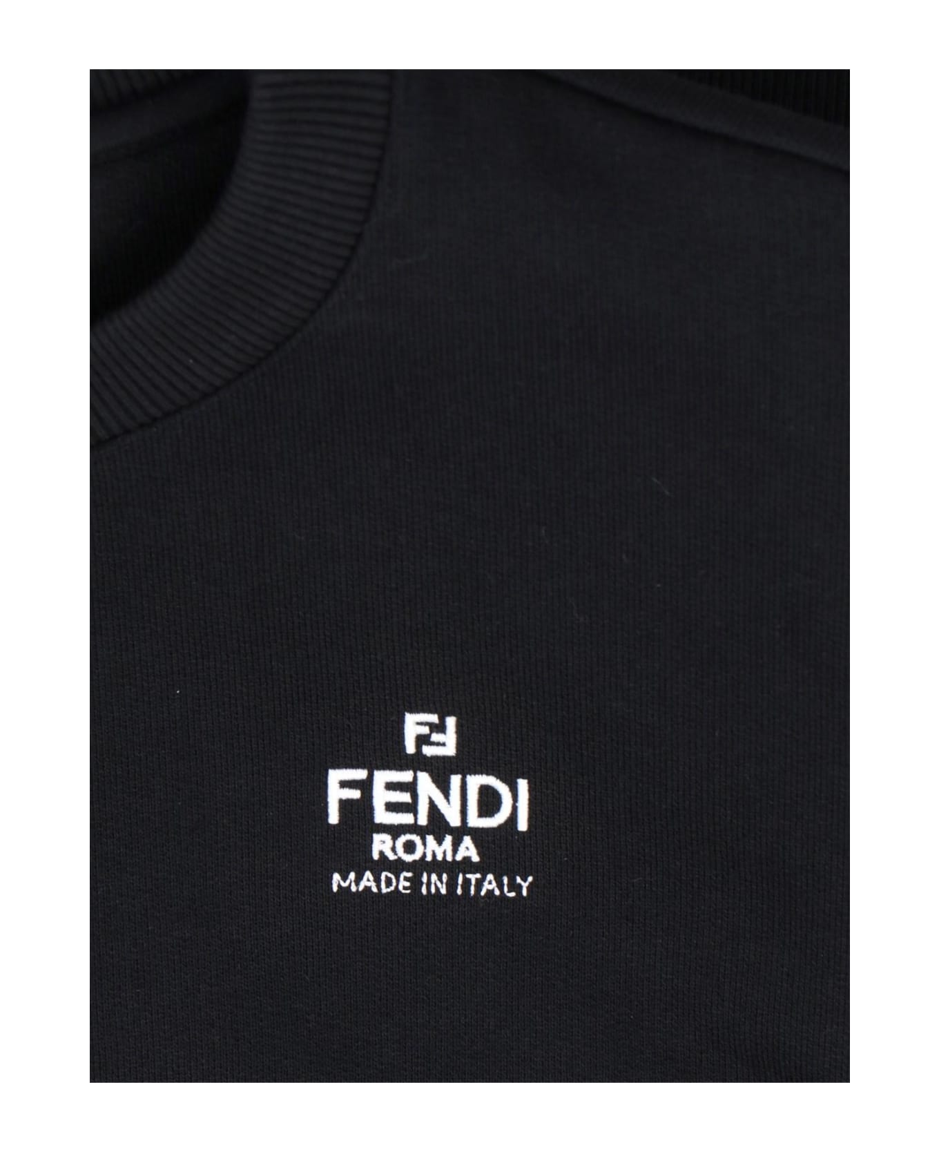 Fendi Logo Cropped Sweatshirt - Black フリース